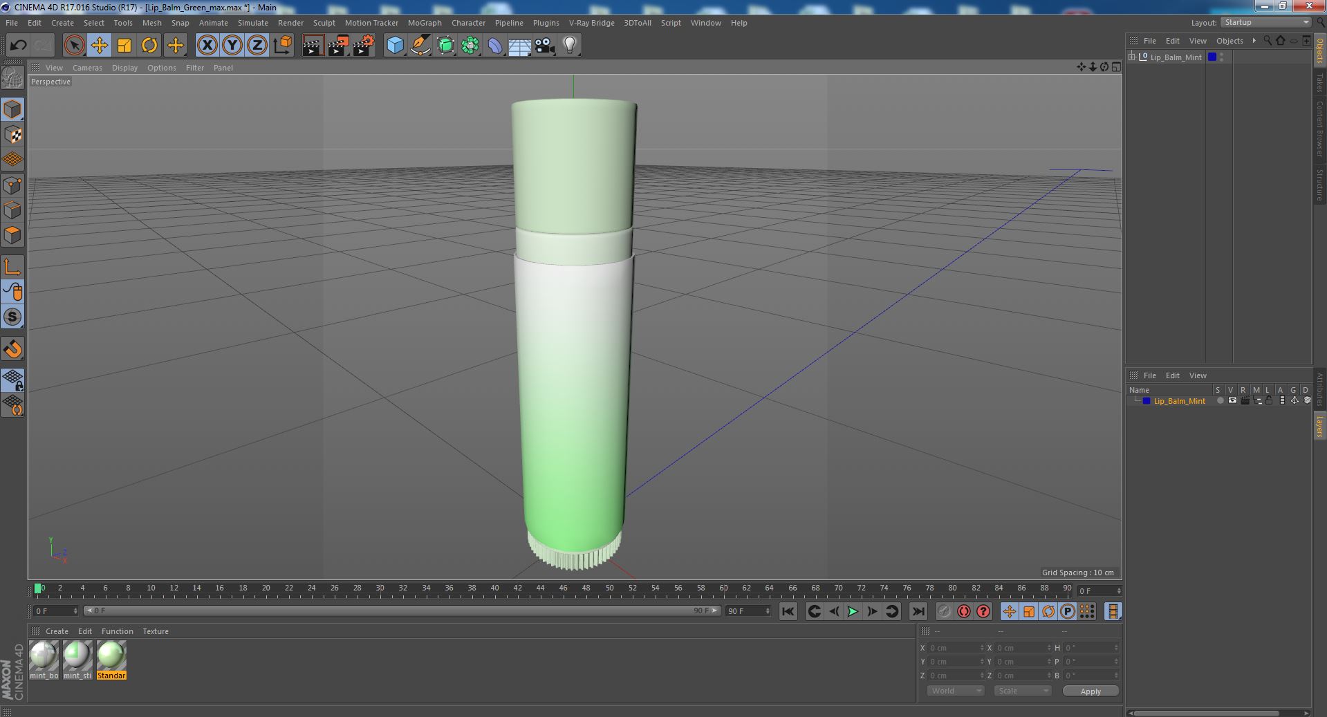 Lip Balm Green 3D model