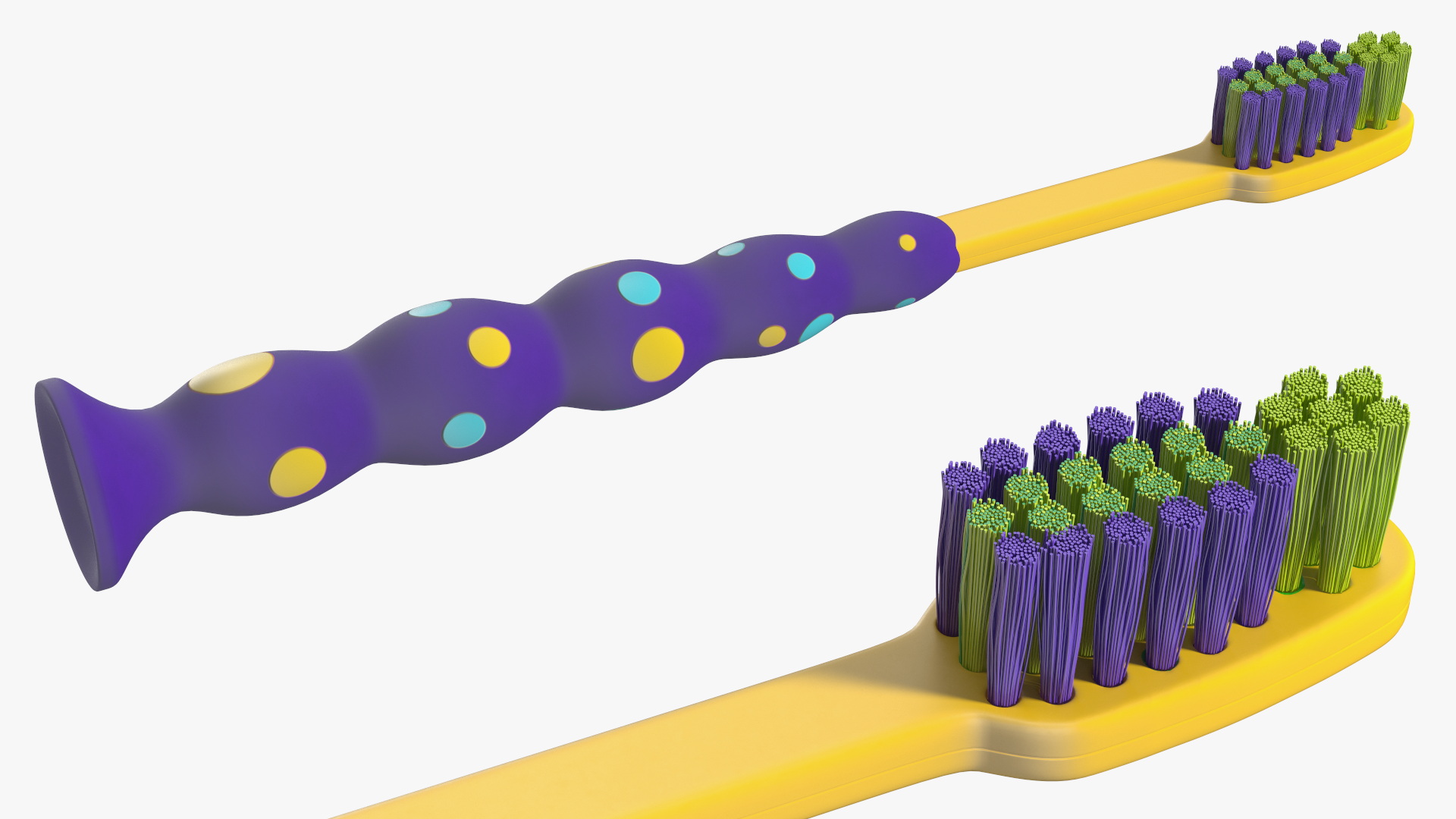 Toothbrush Kids with Suction Cup 3D