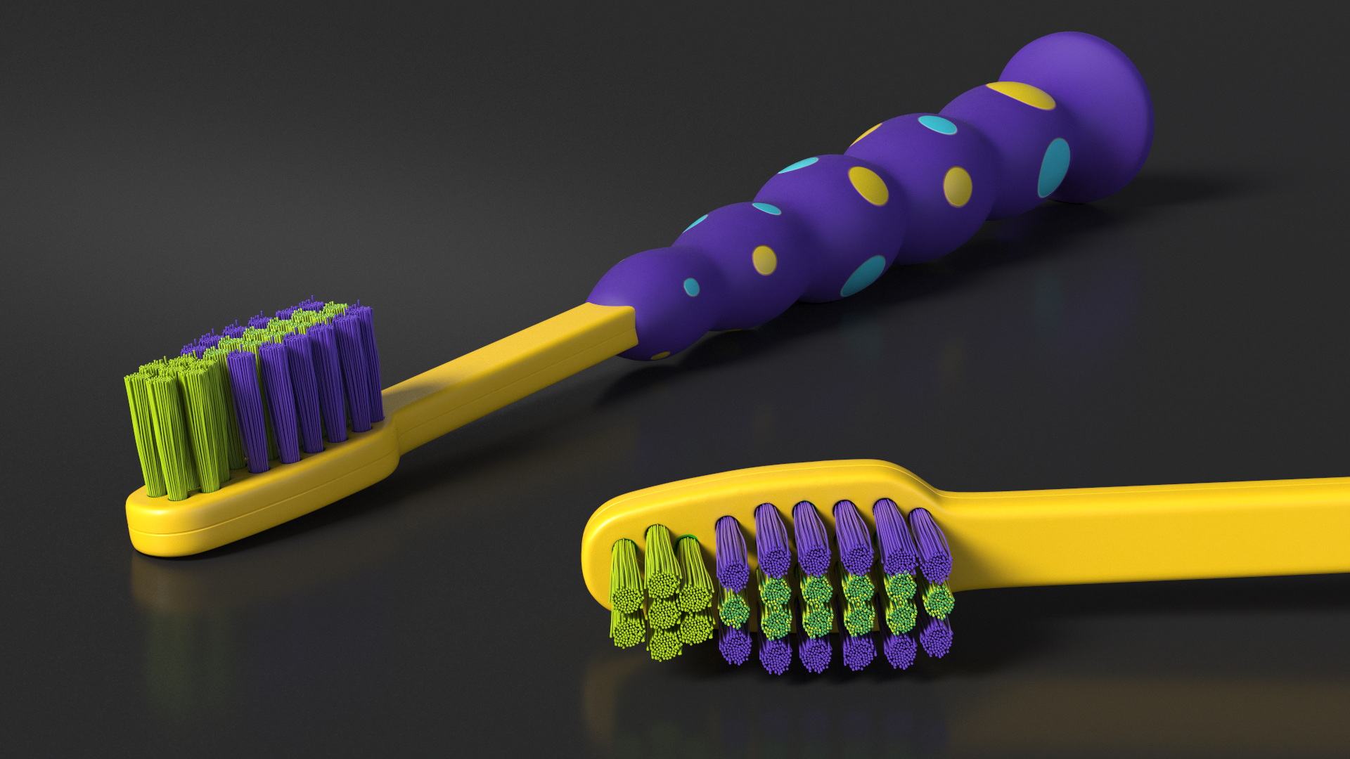 Toothbrush Kids with Suction Cup 3D