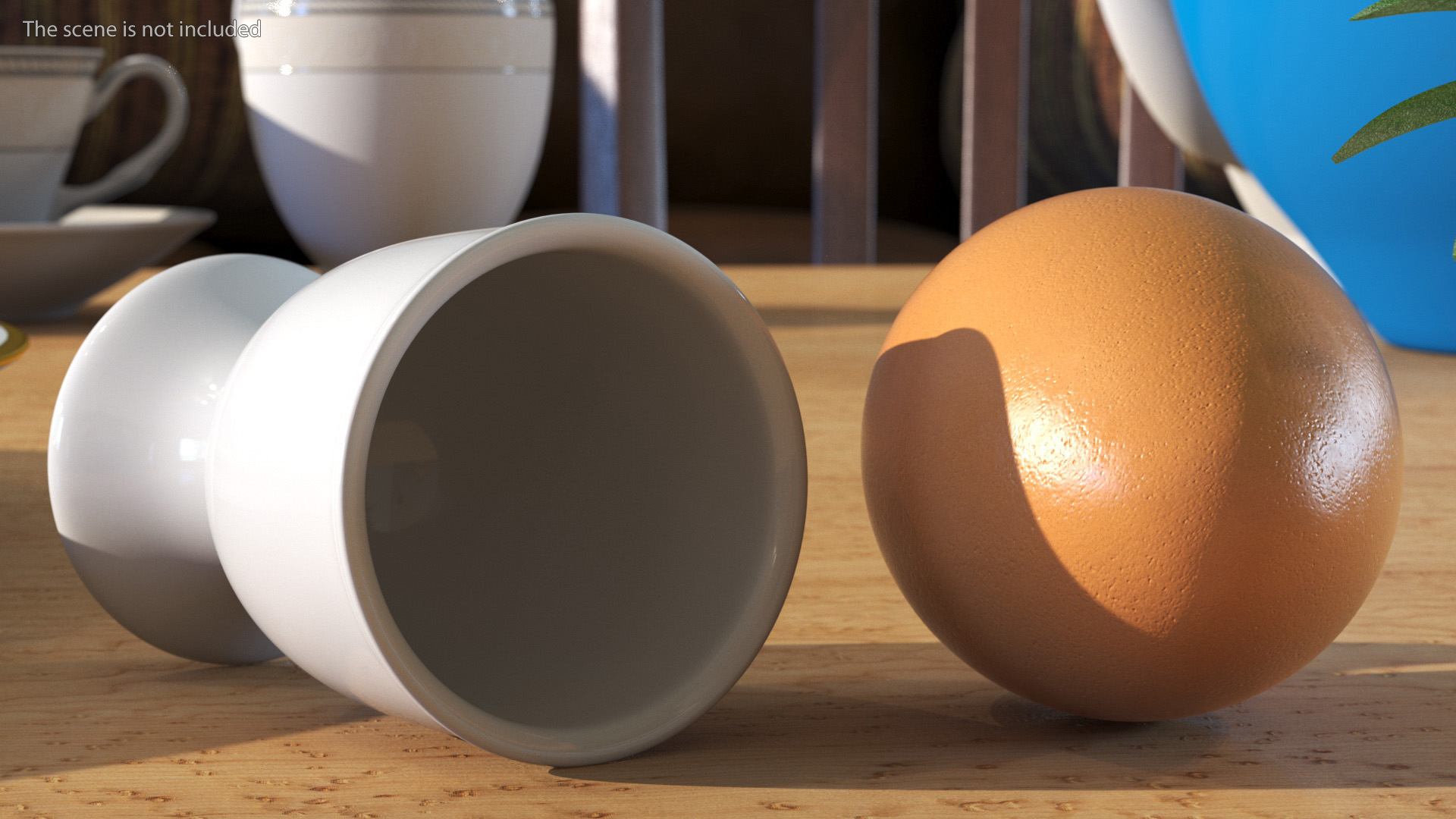 Egg Cup with Brown Egg 3D