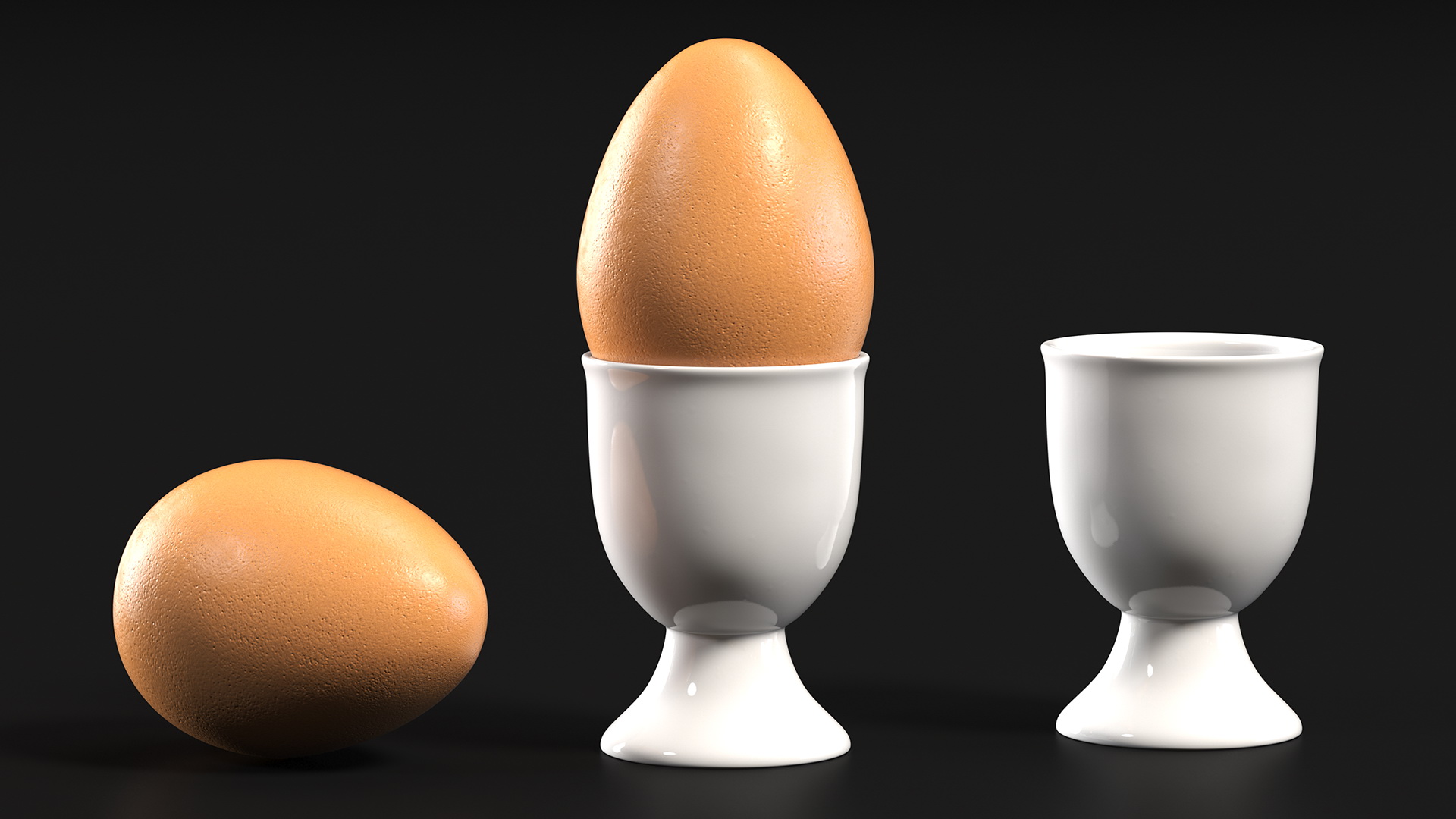 Egg Cup with Brown Egg 3D