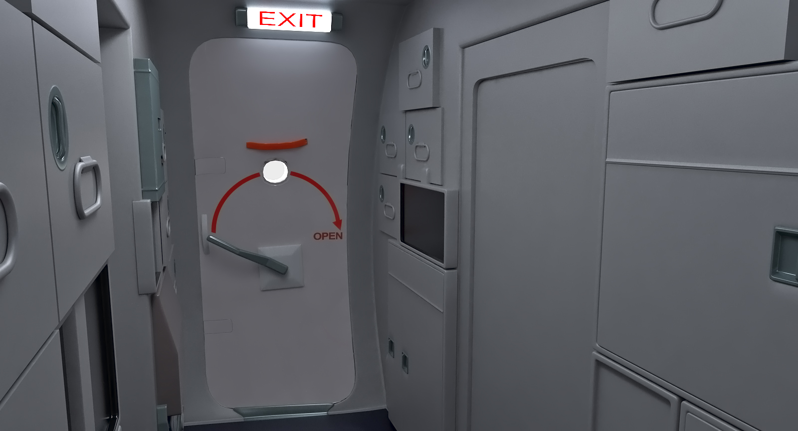 Economy Class Passenger Cabin 3D model