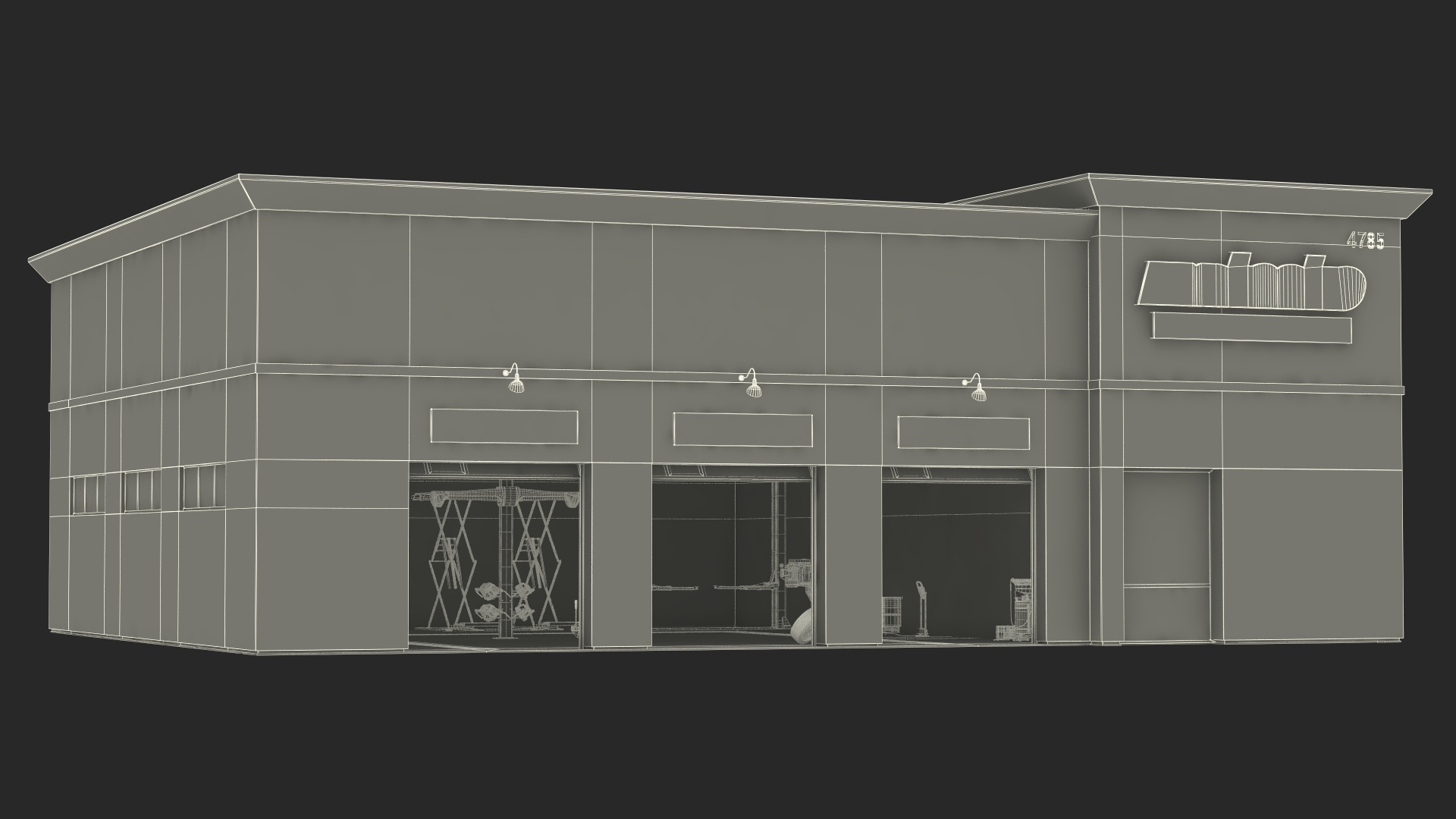 3D model Car Service Building