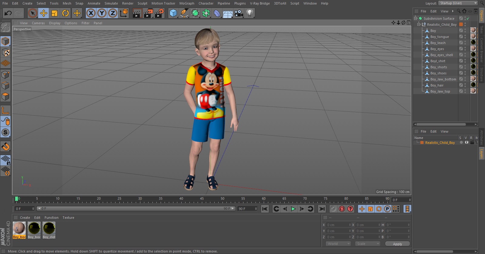 Realistic Child Boy 3D model