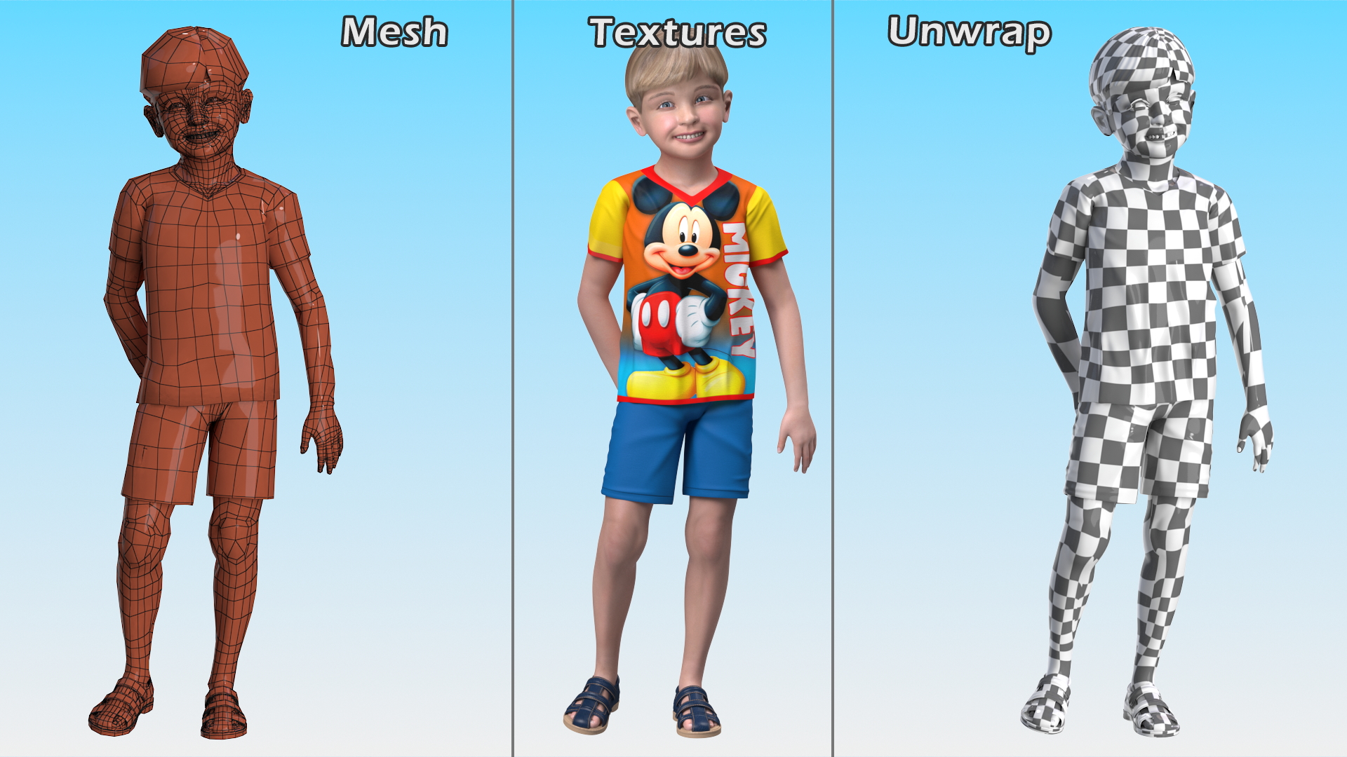 Realistic Child Boy 3D model