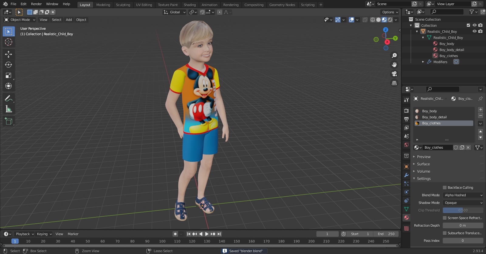 Realistic Child Boy 3D model