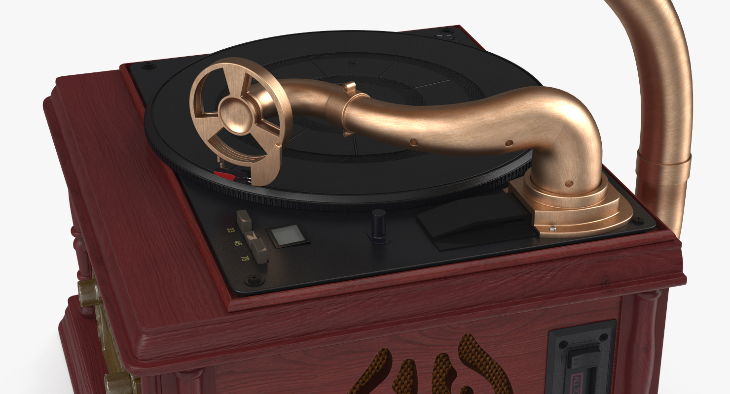 3D model Vintage Retro Style Gramophone