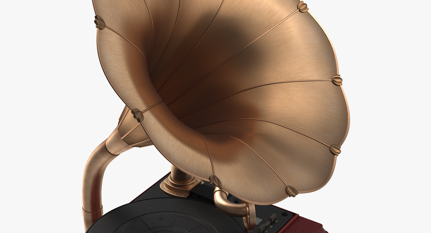 3D model Vintage Retro Style Gramophone