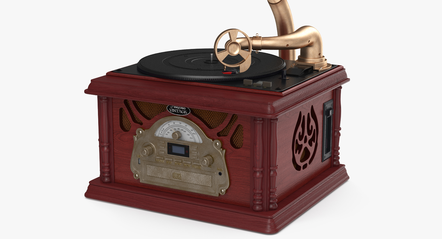 3D model Vintage Retro Style Gramophone