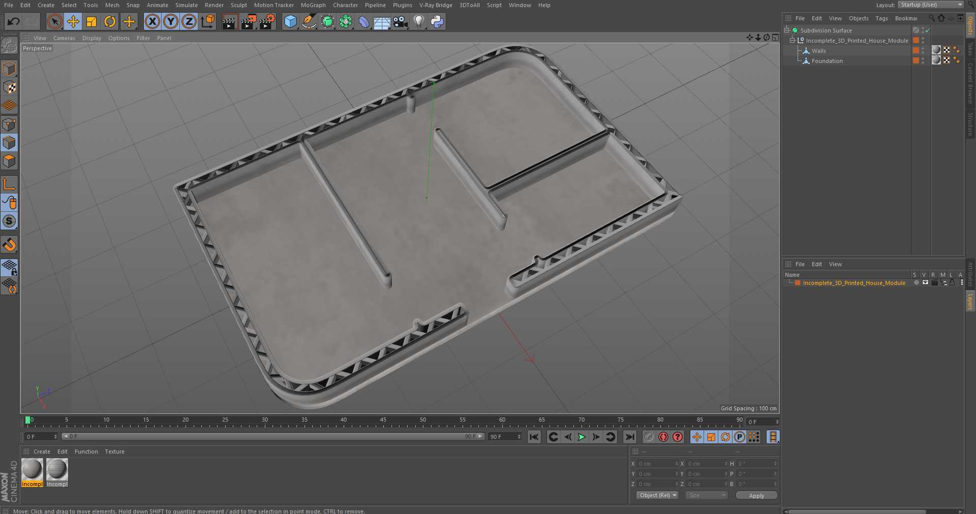 Incomplete 3D Printed House Module 3D model