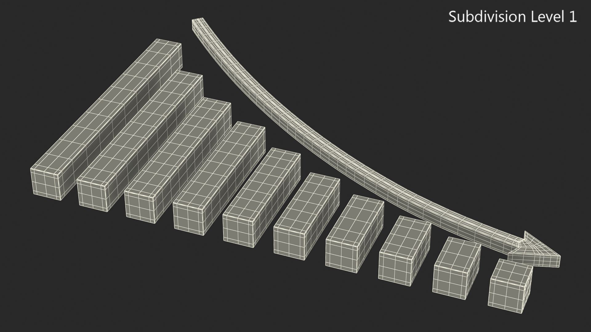 Graph Curved Down 3D