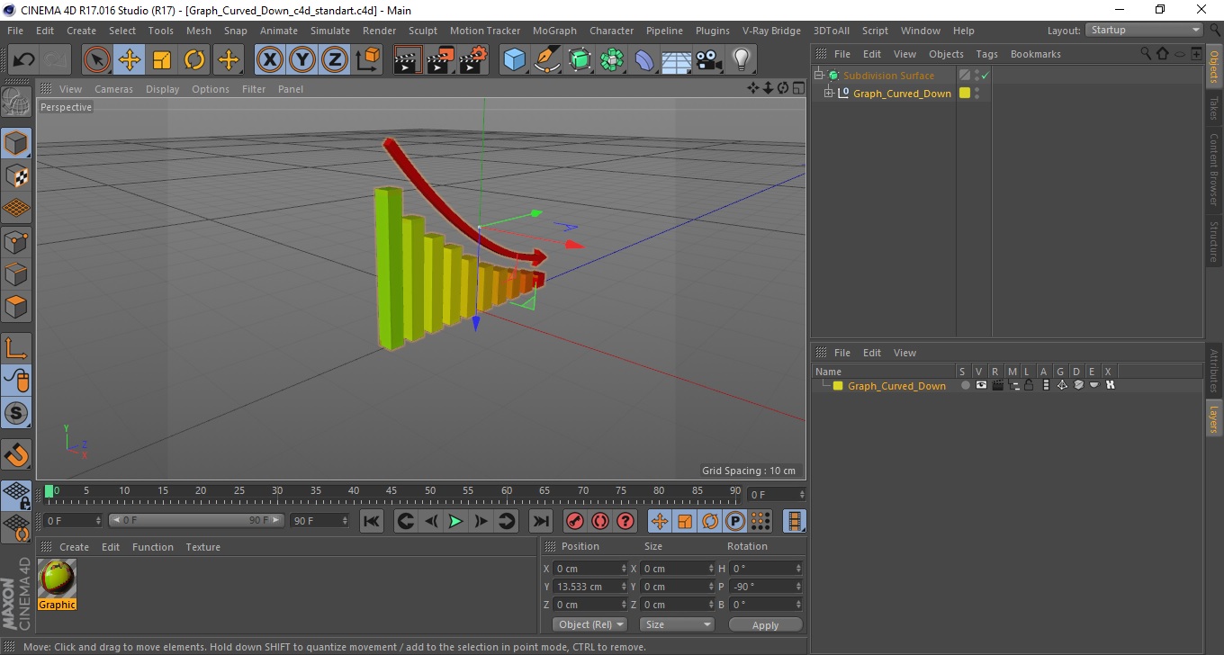 Graph Curved Down 3D