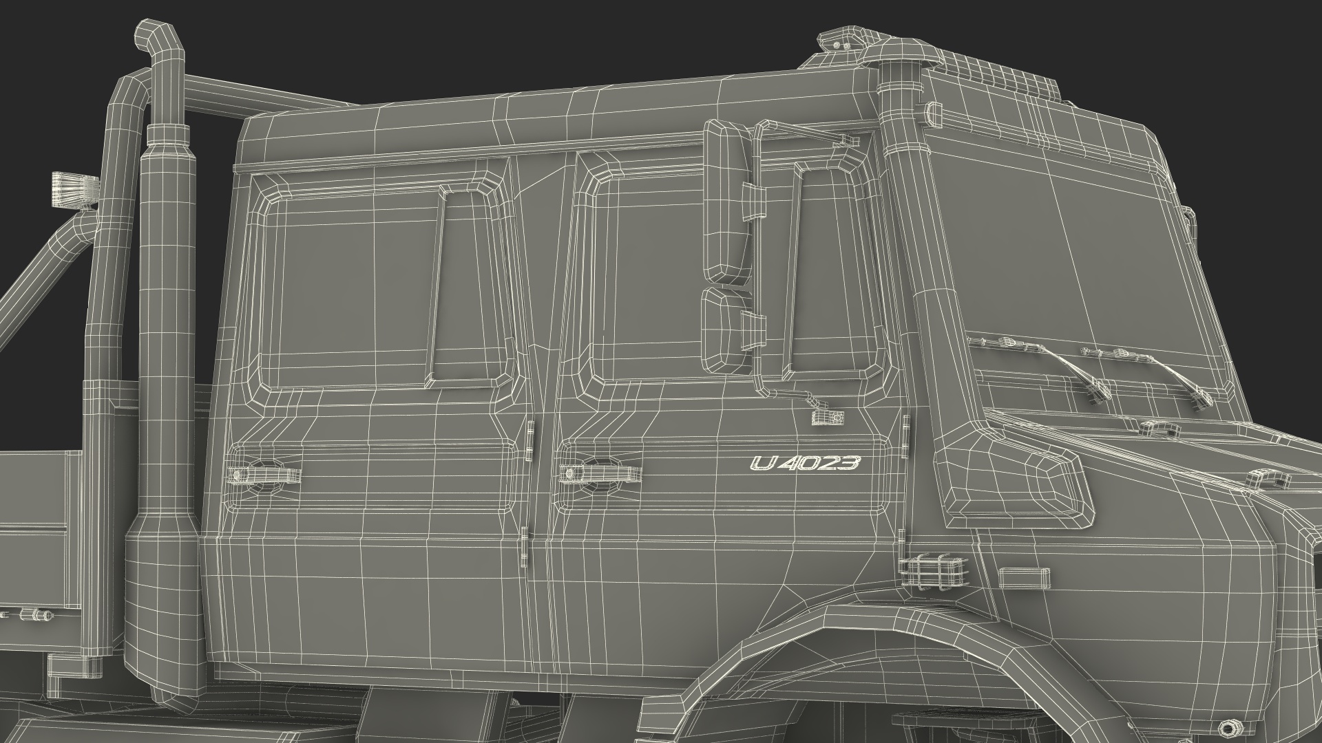 3D Mercedes Benz Unimog 4023 Off Road Vehicle Simple Interior model