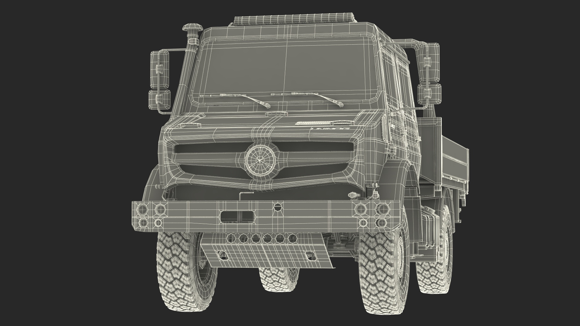 3D Mercedes Benz Unimog 4023 Off Road Vehicle Simple Interior model