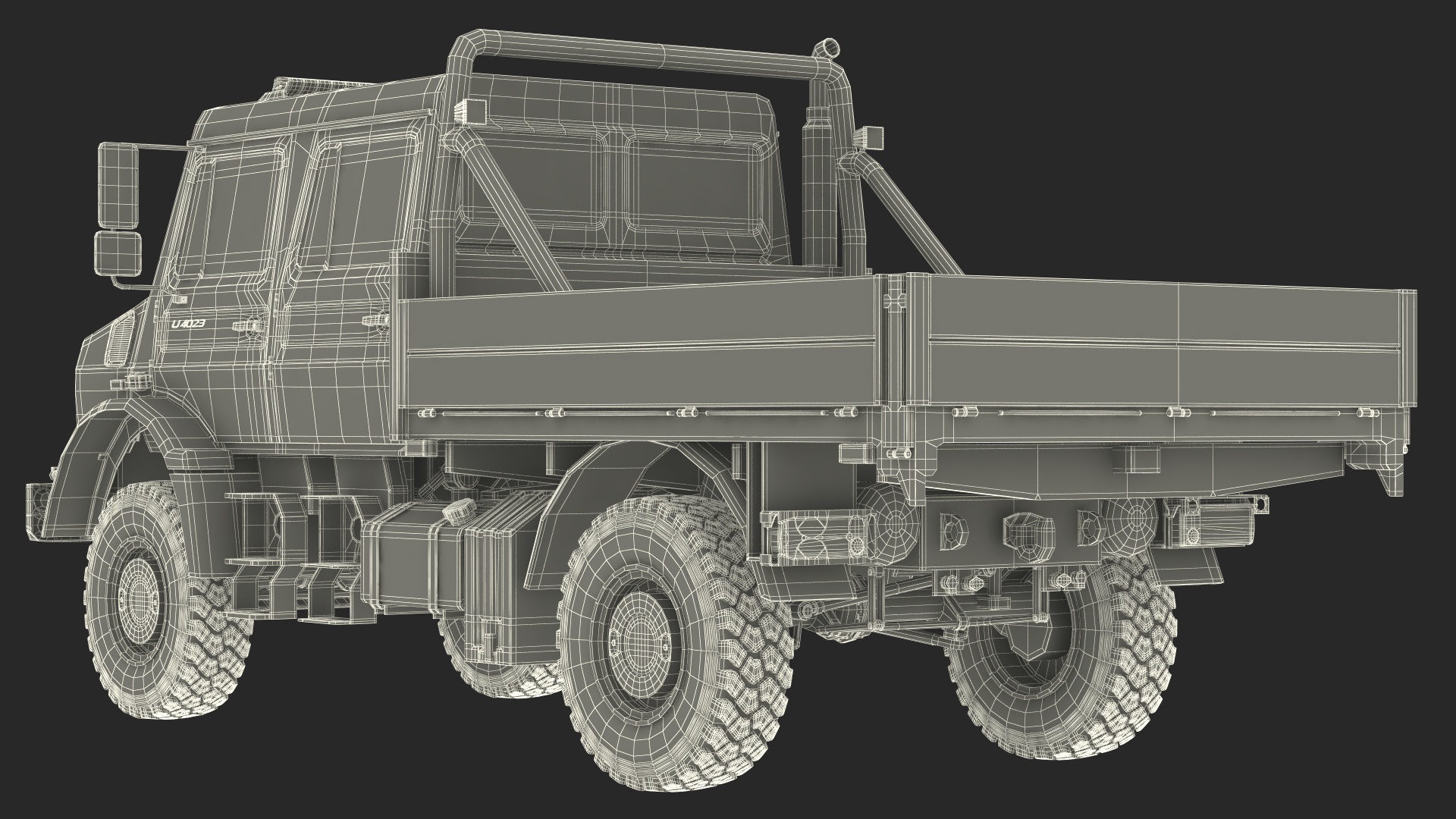 3D Mercedes Benz Unimog 4023 Off Road Vehicle Simple Interior model