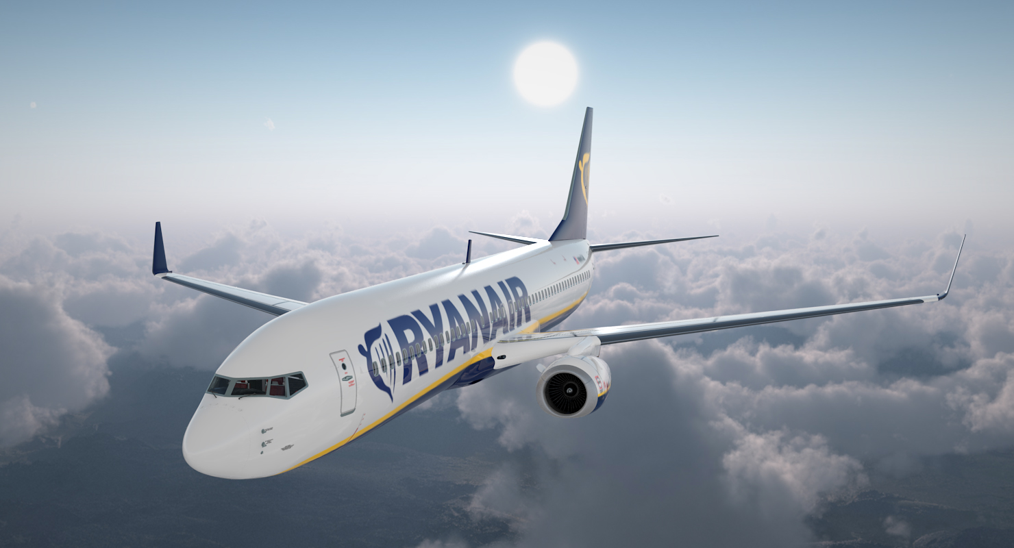 3D Boeing 737 900 with Interior Ryanair Rigged model