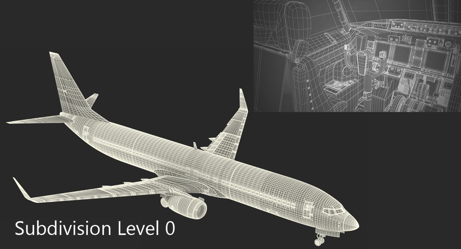 3D Boeing 737 900 with Interior Ryanair Rigged model