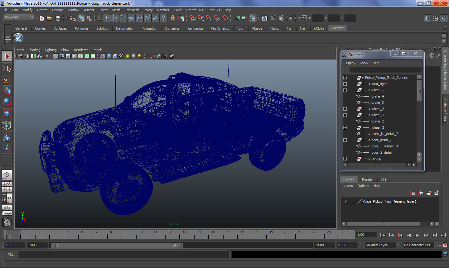 Police Pickup Truck Generic 3D