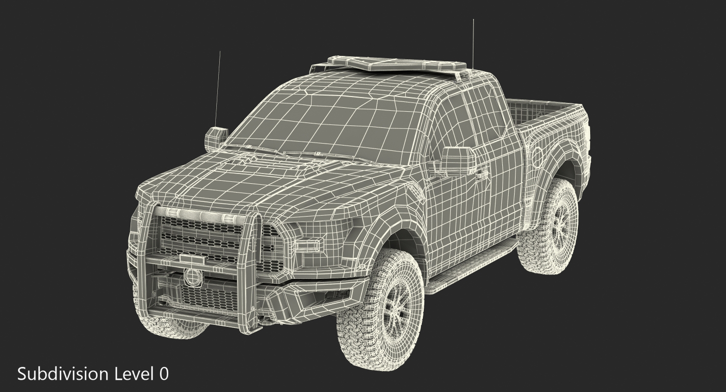 Police Pickup Truck Generic 3D