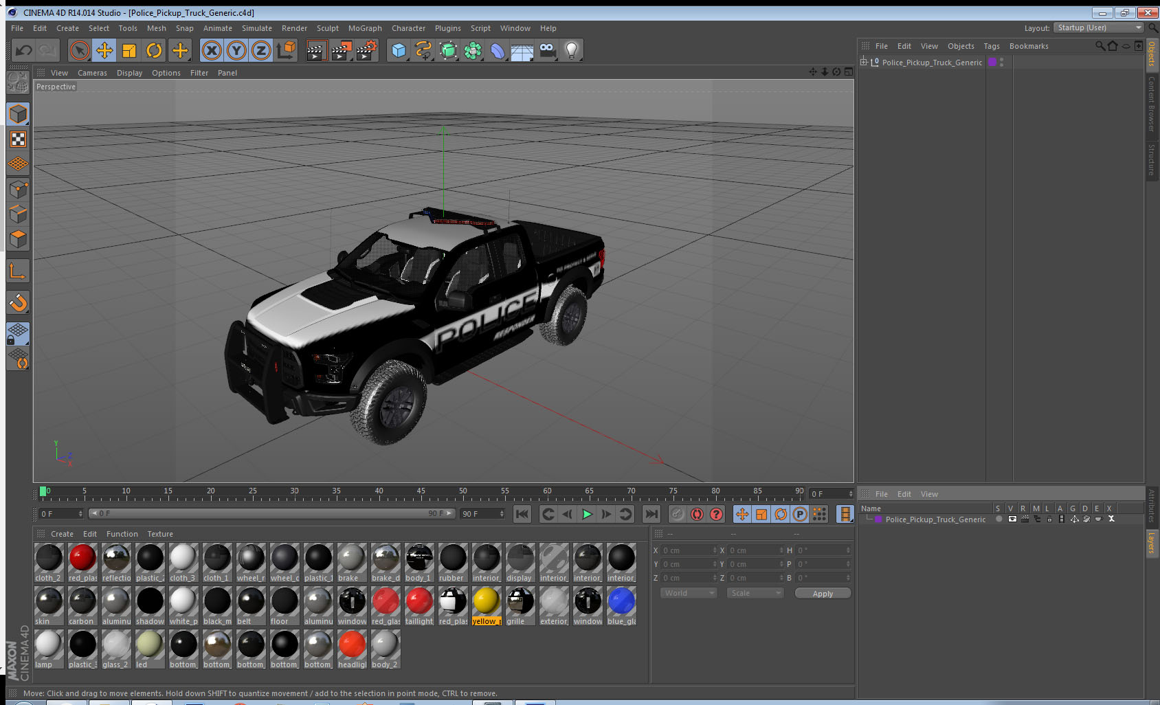 Police Pickup Truck Generic 3D