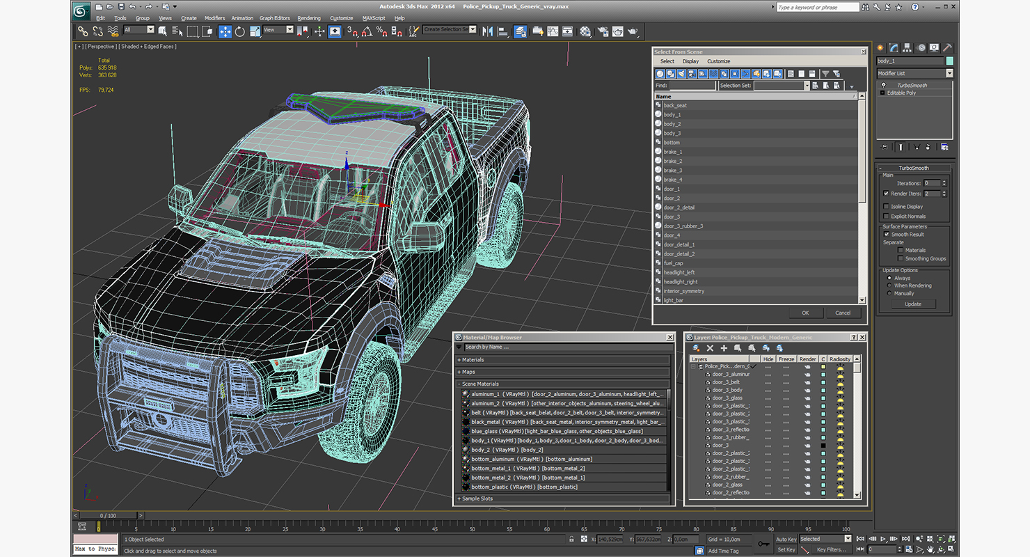 Police Pickup Truck Generic 3D