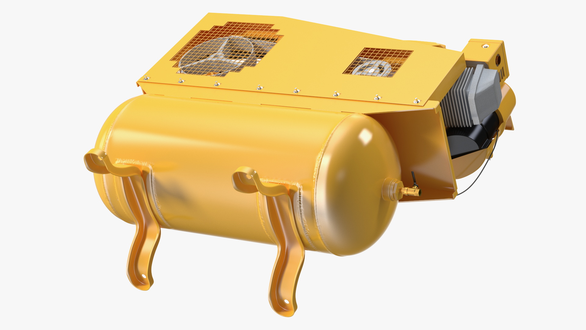 3D model Industrial Yellow Piston Compressor