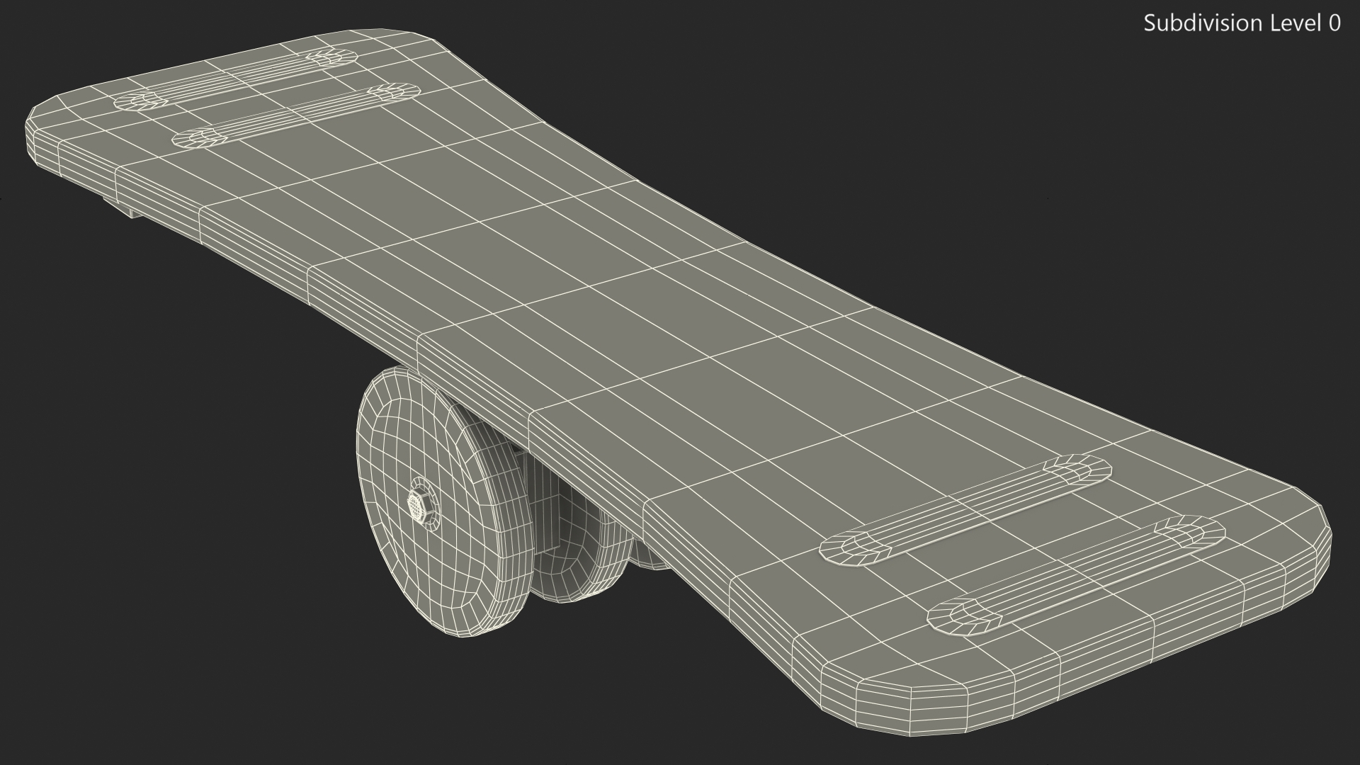 Wooden Balance Board with Roller 3D