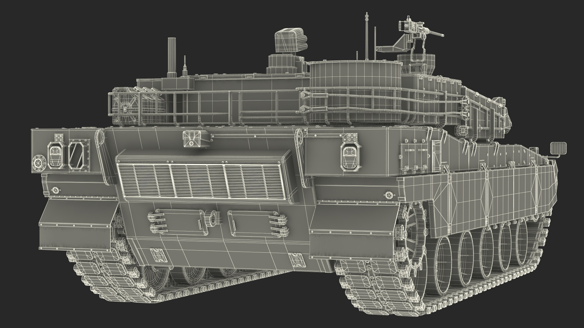 K2 Black Panther Tank Dirty Rigged 3D model