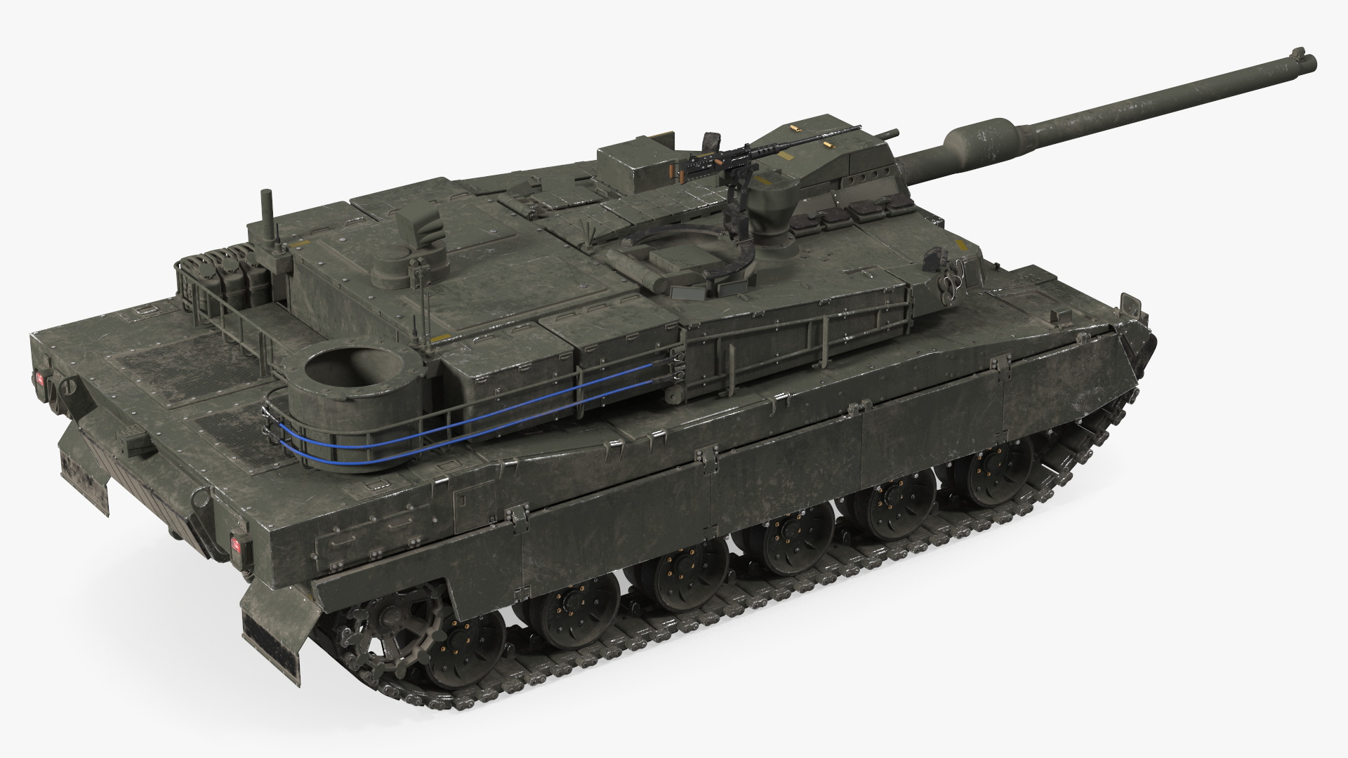 K2 Black Panther Tank Dirty Rigged 3D model