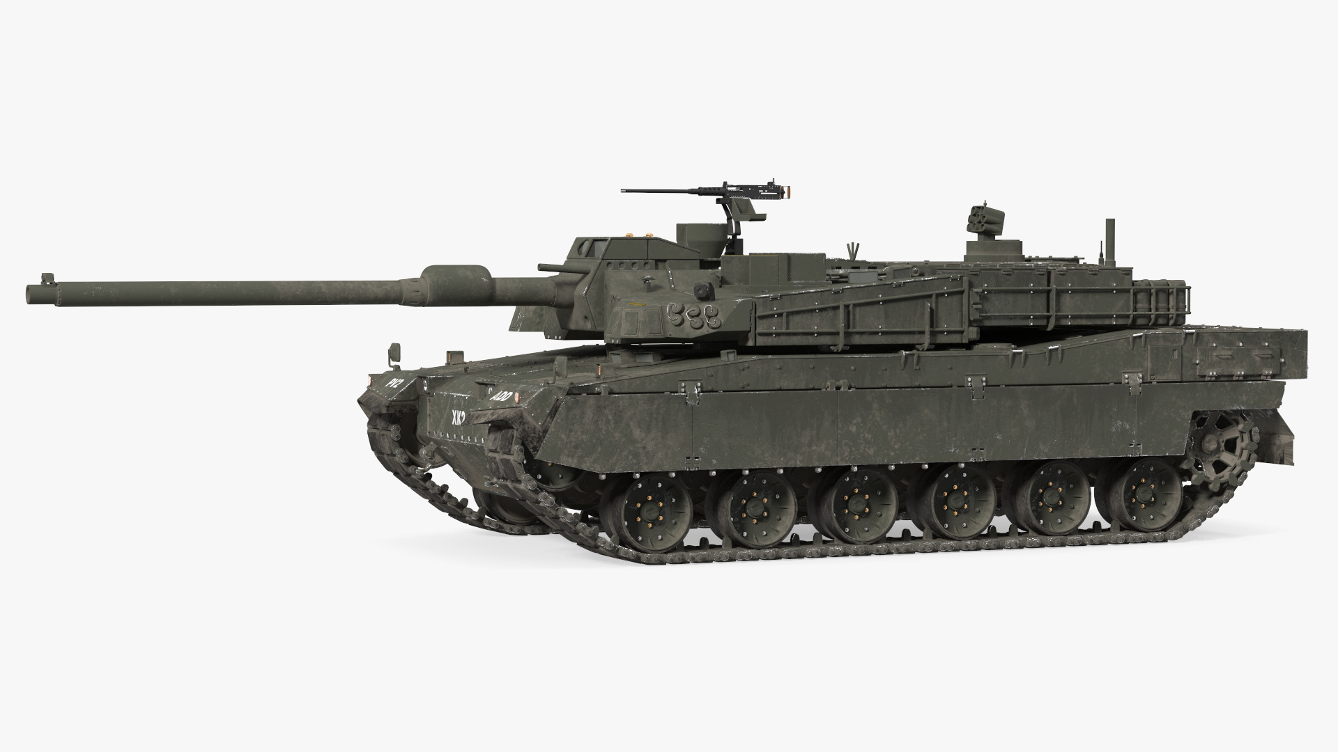 K2 Black Panther Tank Dirty Rigged 3D model