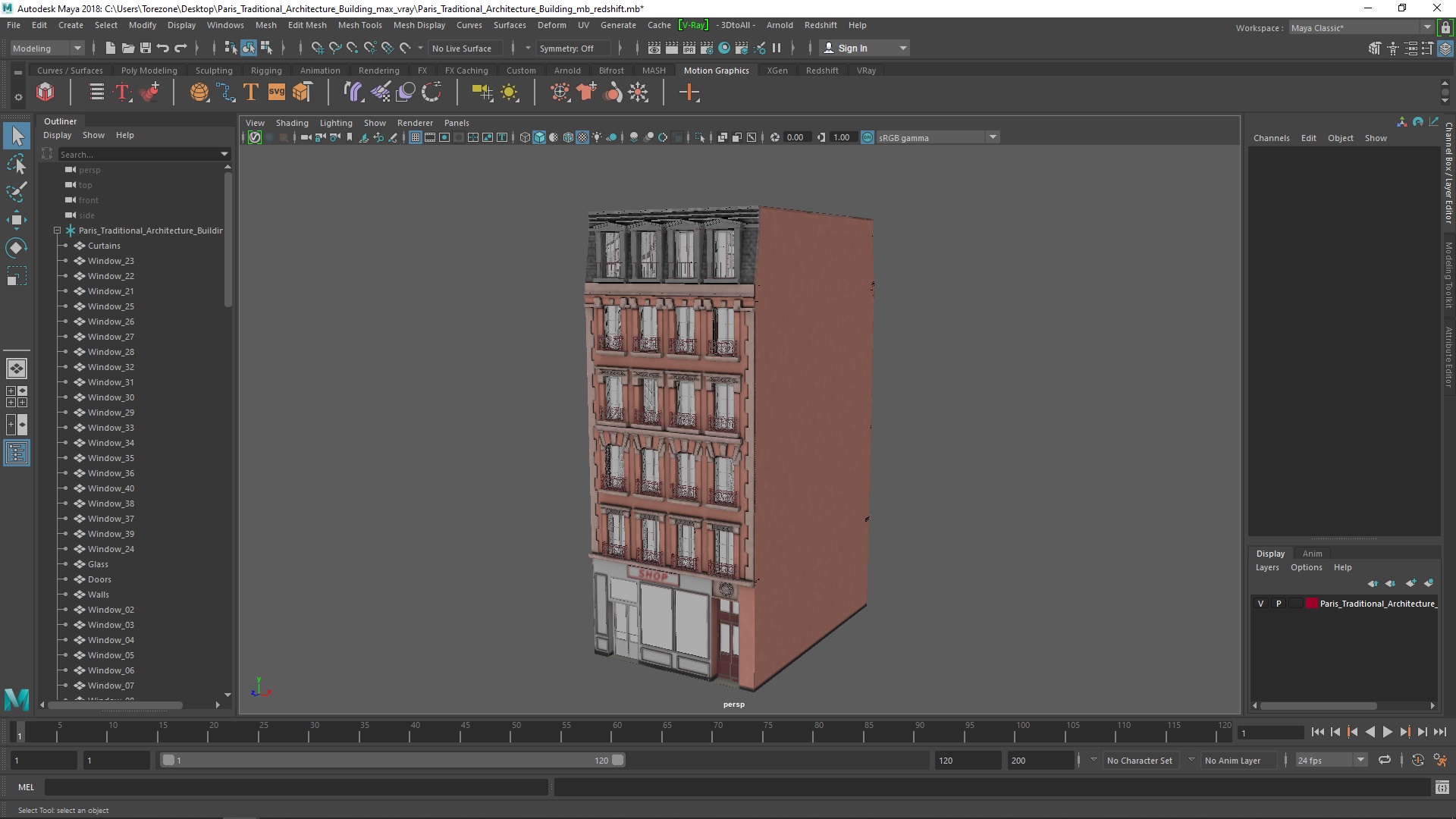 Paris Traditional Architecture Building 3D model