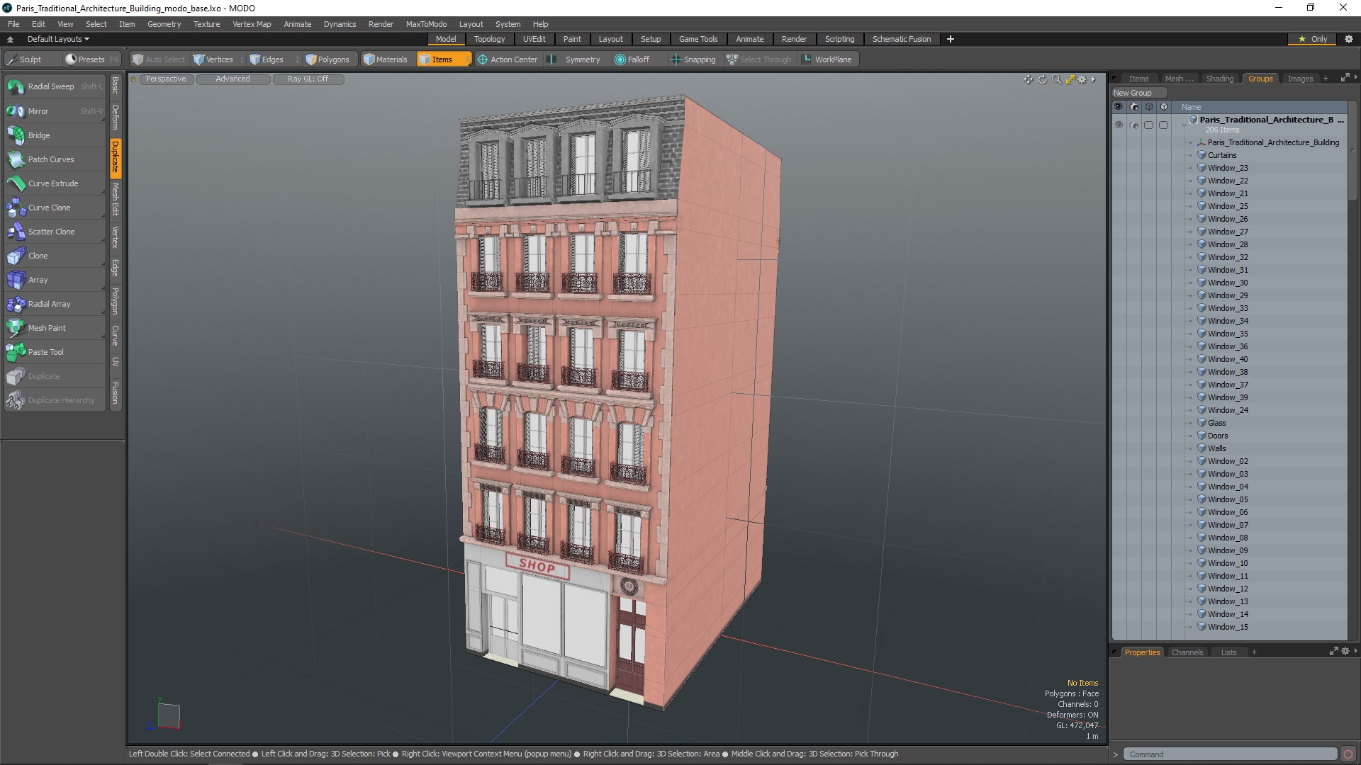 Paris Traditional Architecture Building 3D model