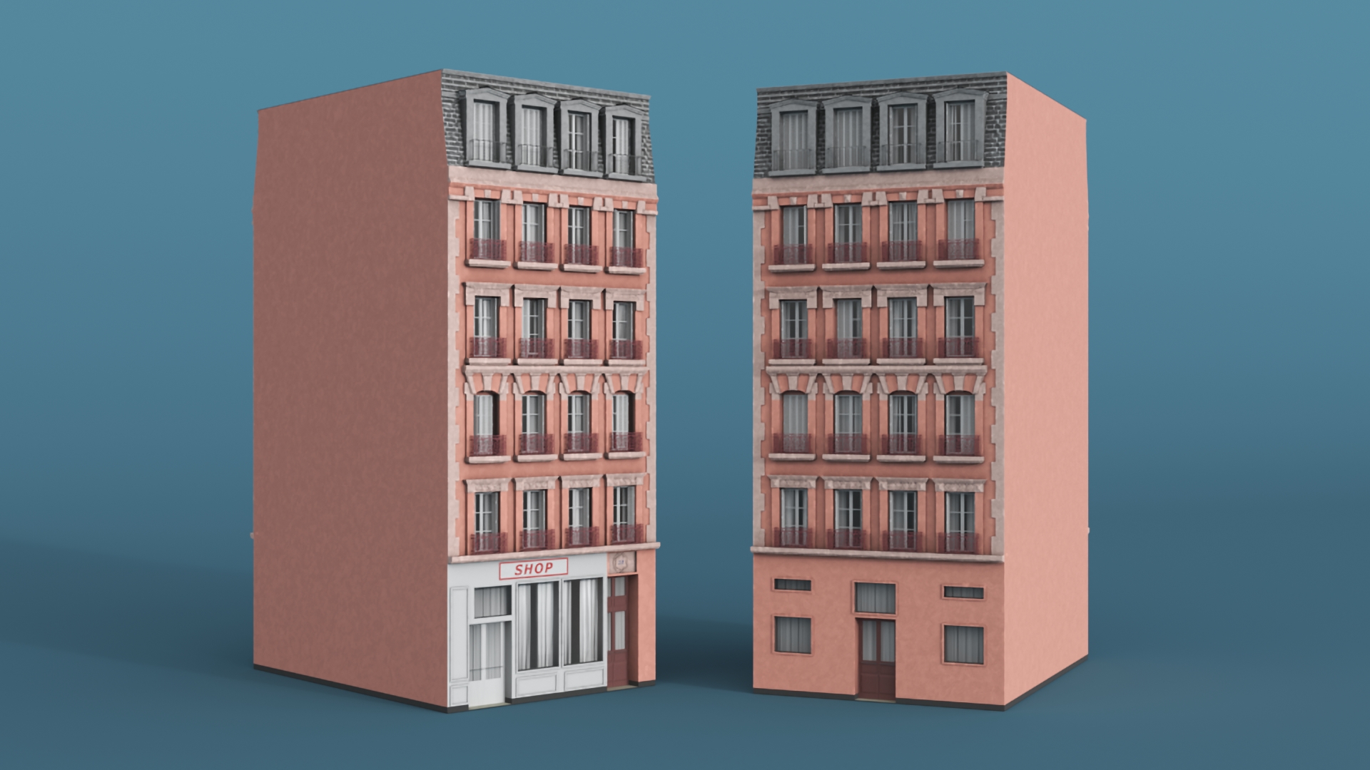 Paris Traditional Architecture Building 3D model