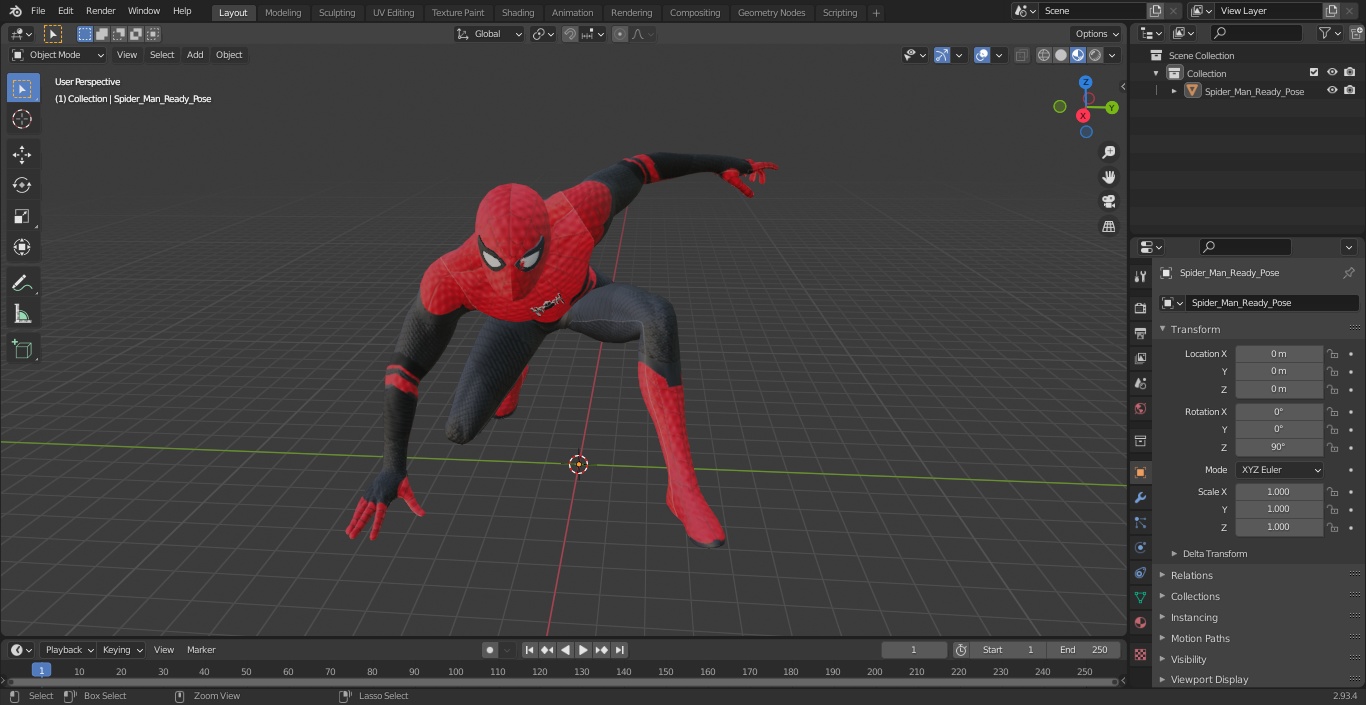 3D Spider Man Ready Pose