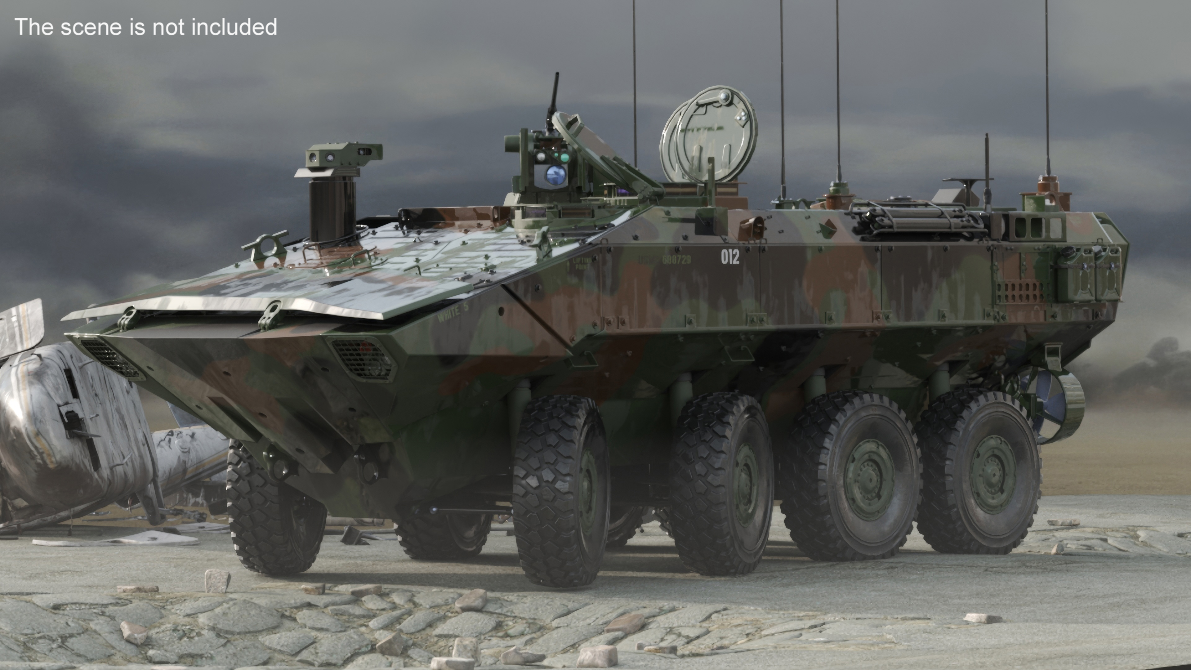 US Amphibious Assault Vehicle Wet Rigged for Cinema 4D 3D model