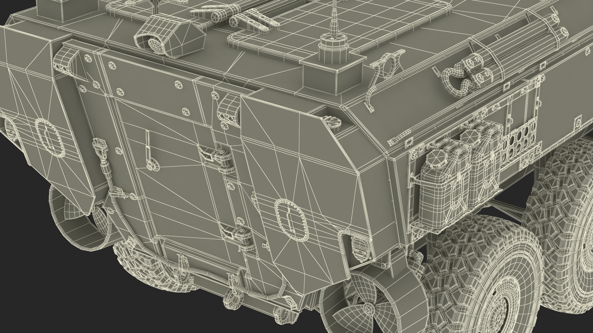 US Amphibious Assault Vehicle Wet Rigged for Cinema 4D 3D model