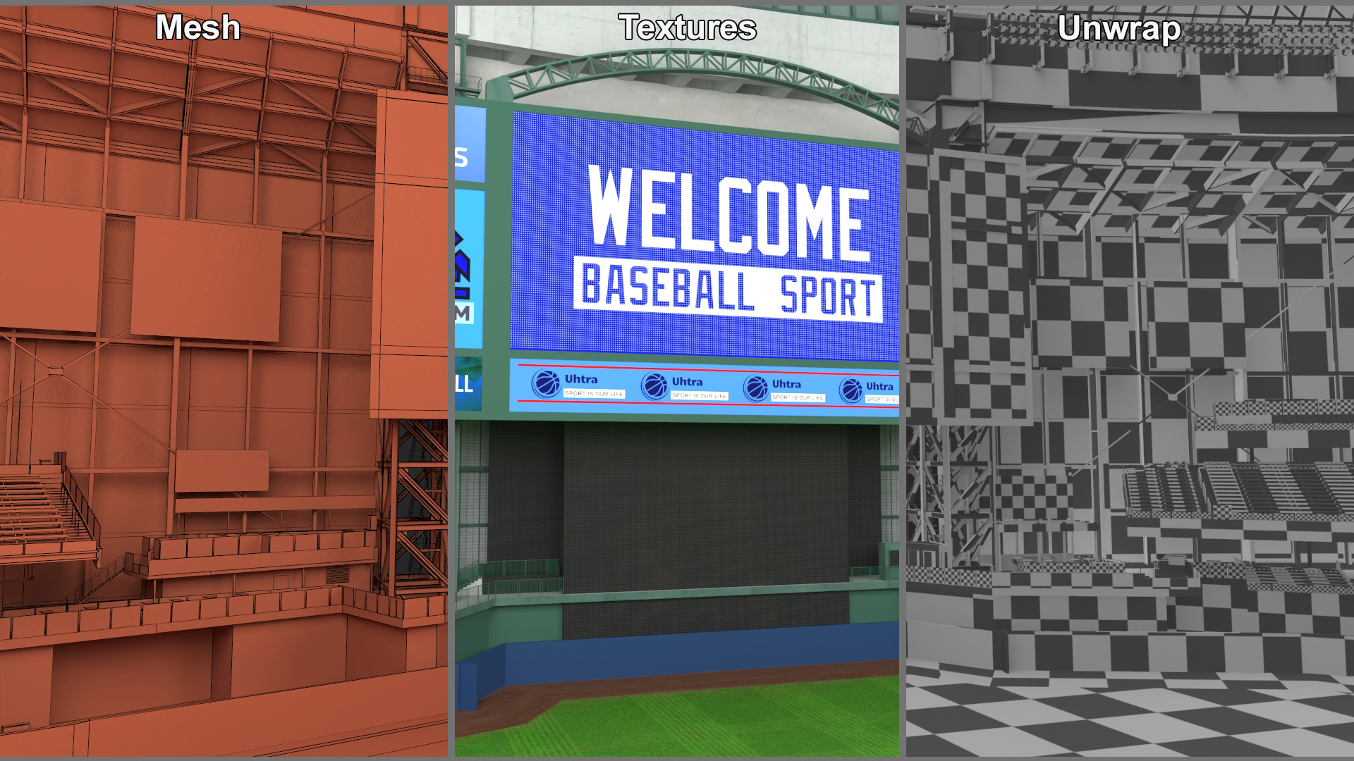 3D Baseball Stadium