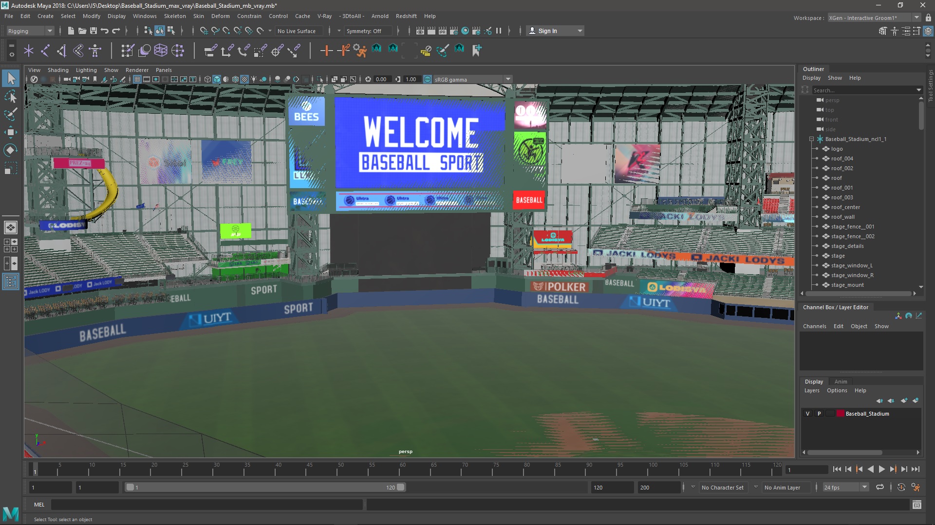 3D Baseball Stadium