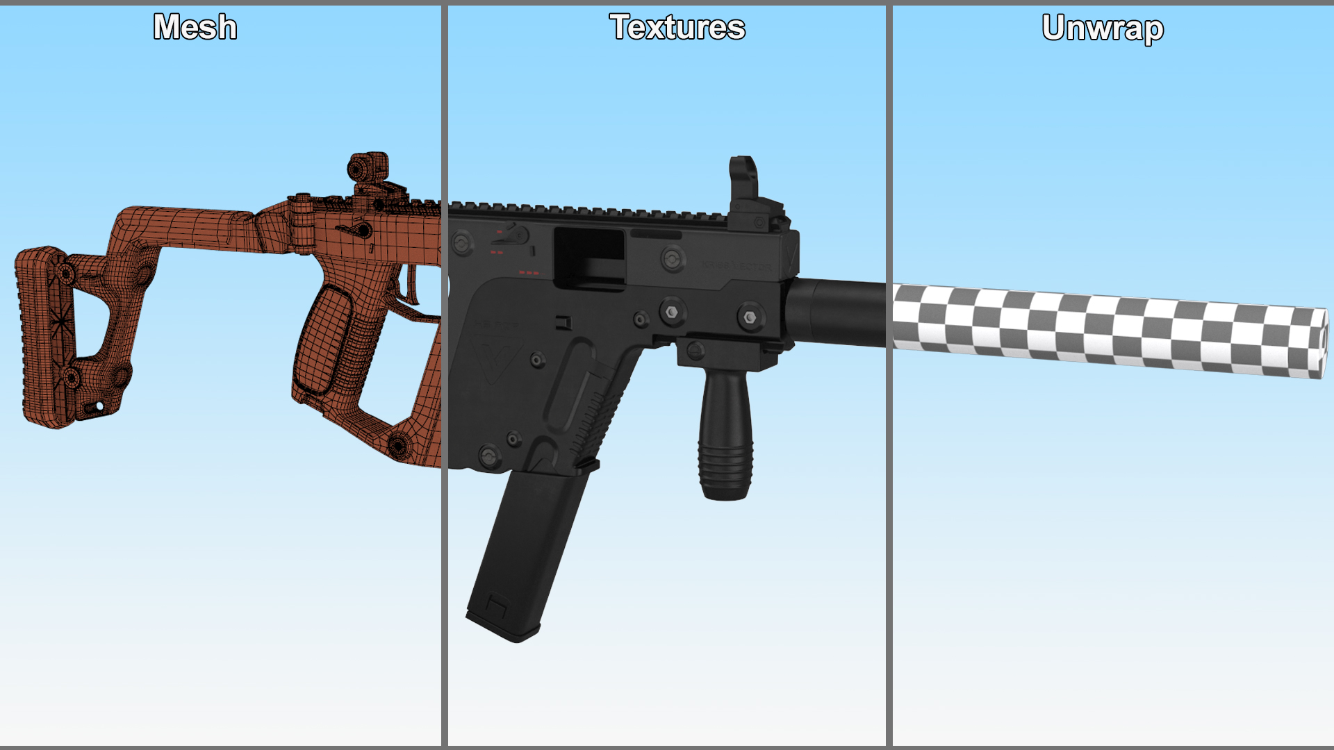 3D Tactical Submachine Gun KRISS Vector