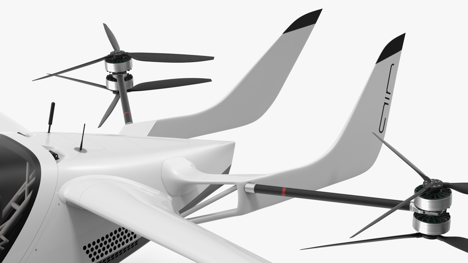 3D eVTOL Air One Two Seater Aeroplane Rigged