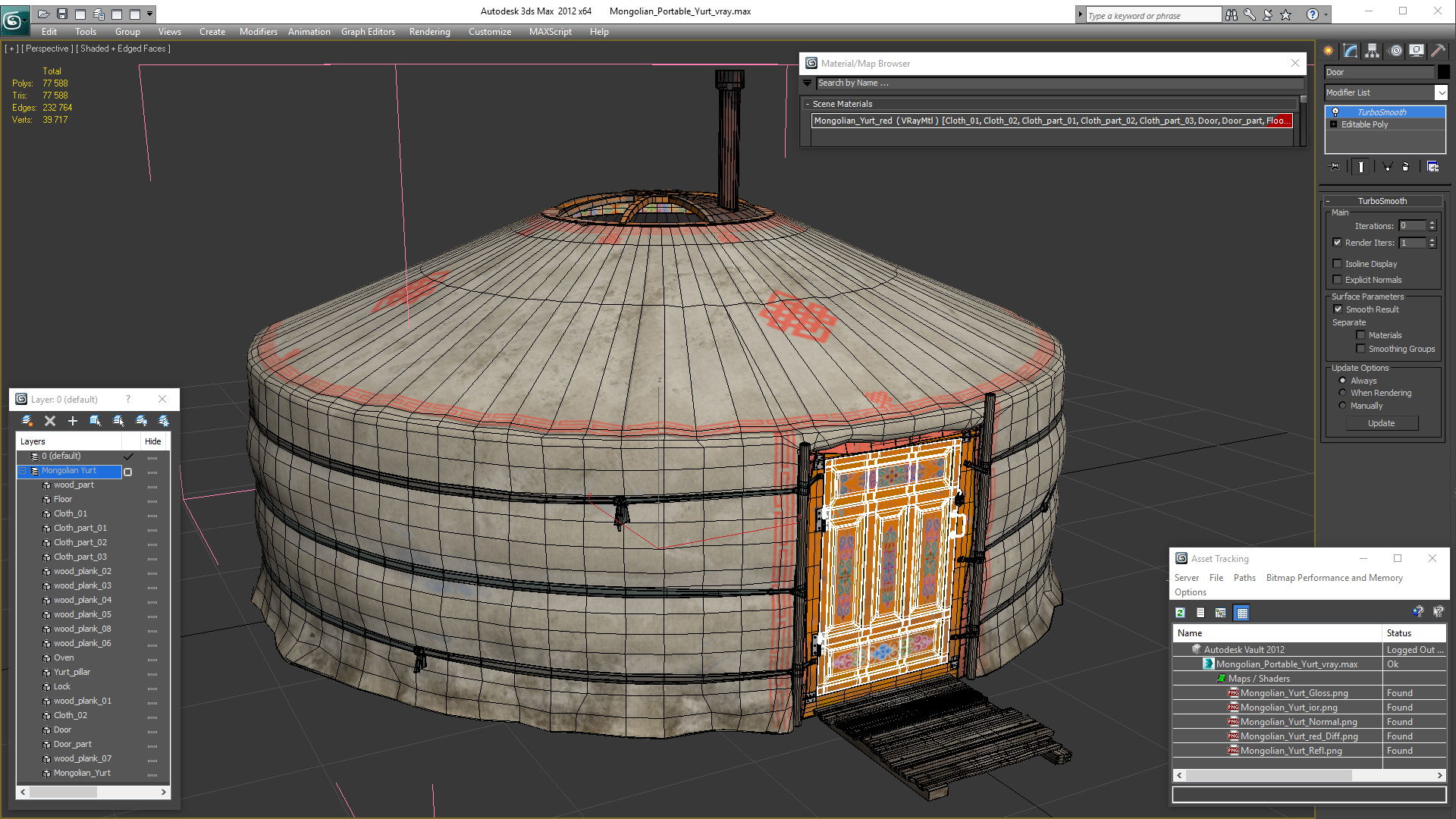 3D Mongolian Portable Yurt model