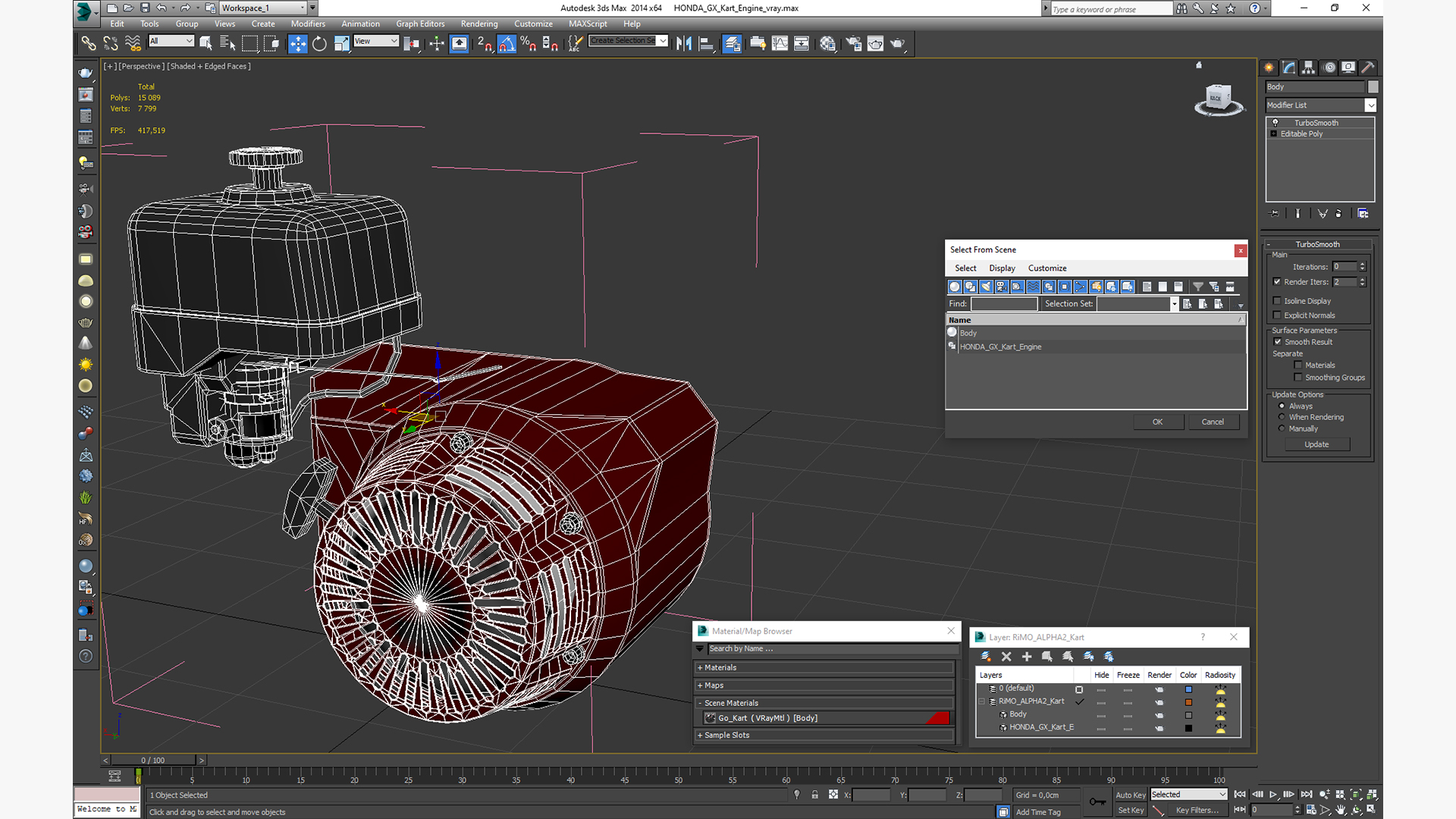 3D model HONDA GX Kart Engine