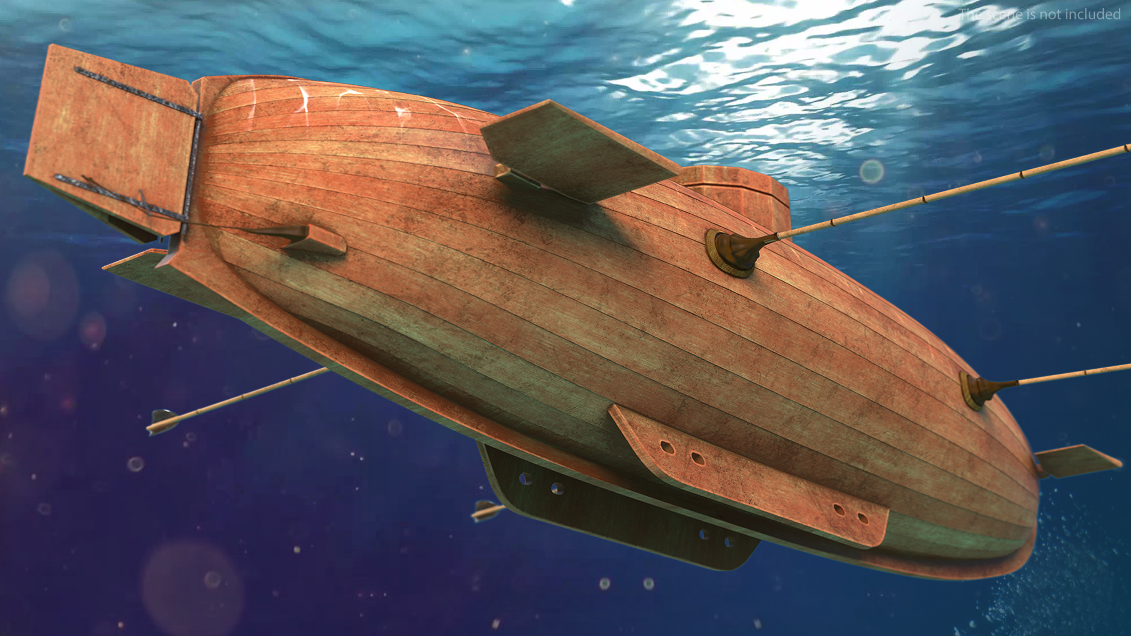 3D model Old Wooden Submarine