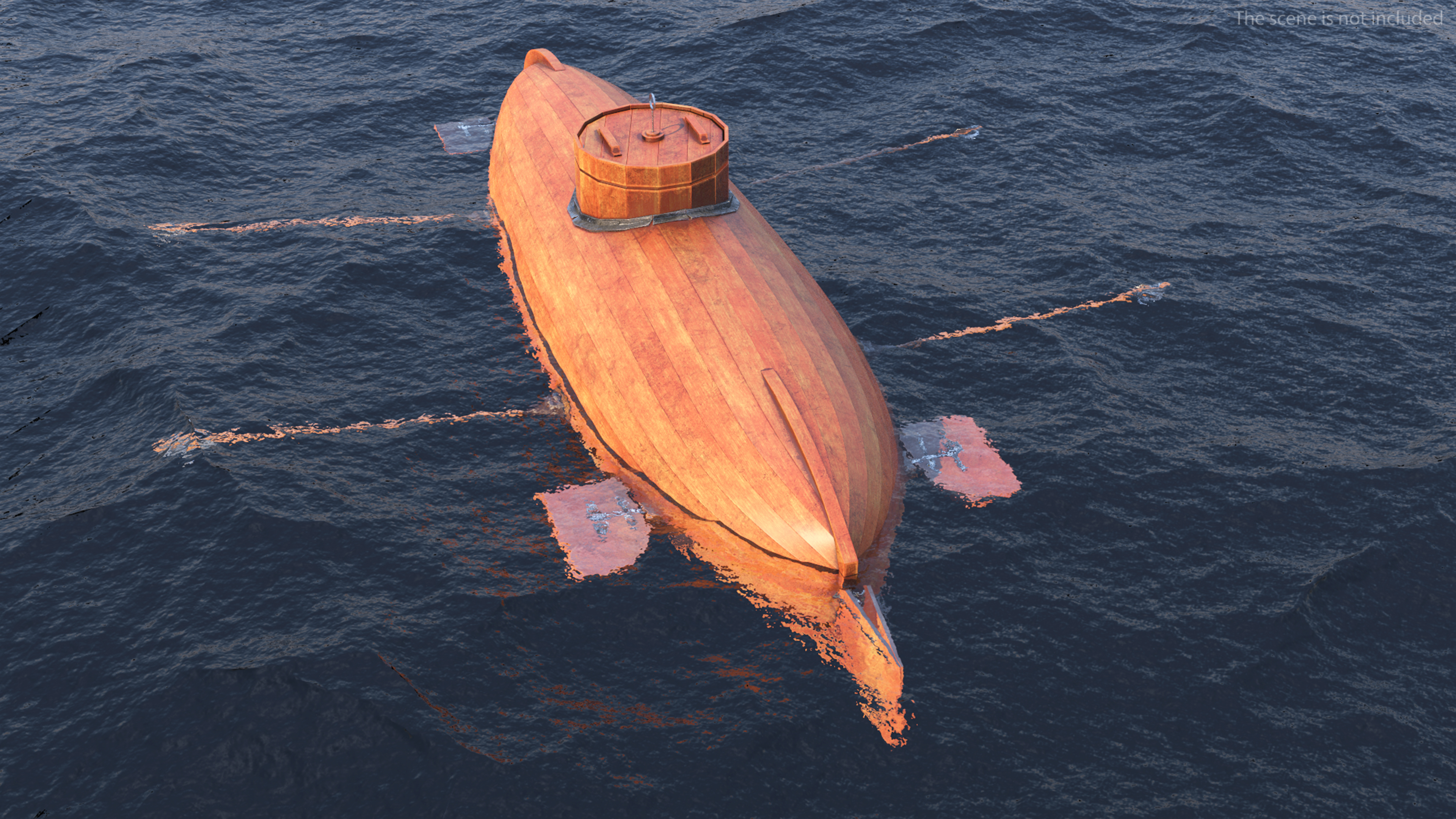 3D model Old Wooden Submarine