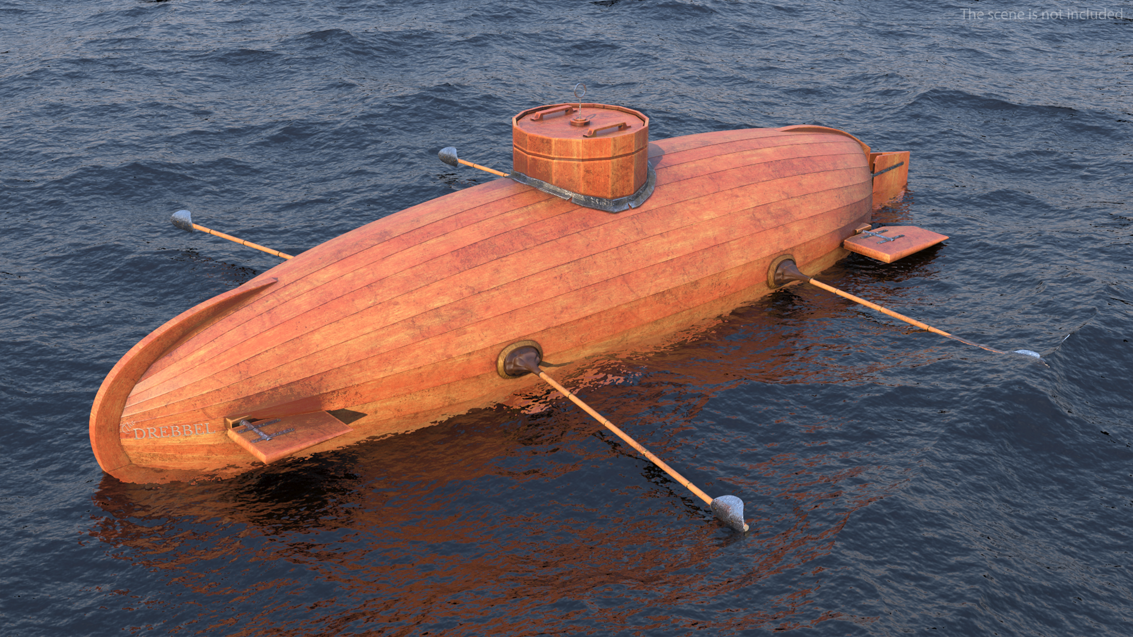 3D model Old Wooden Submarine