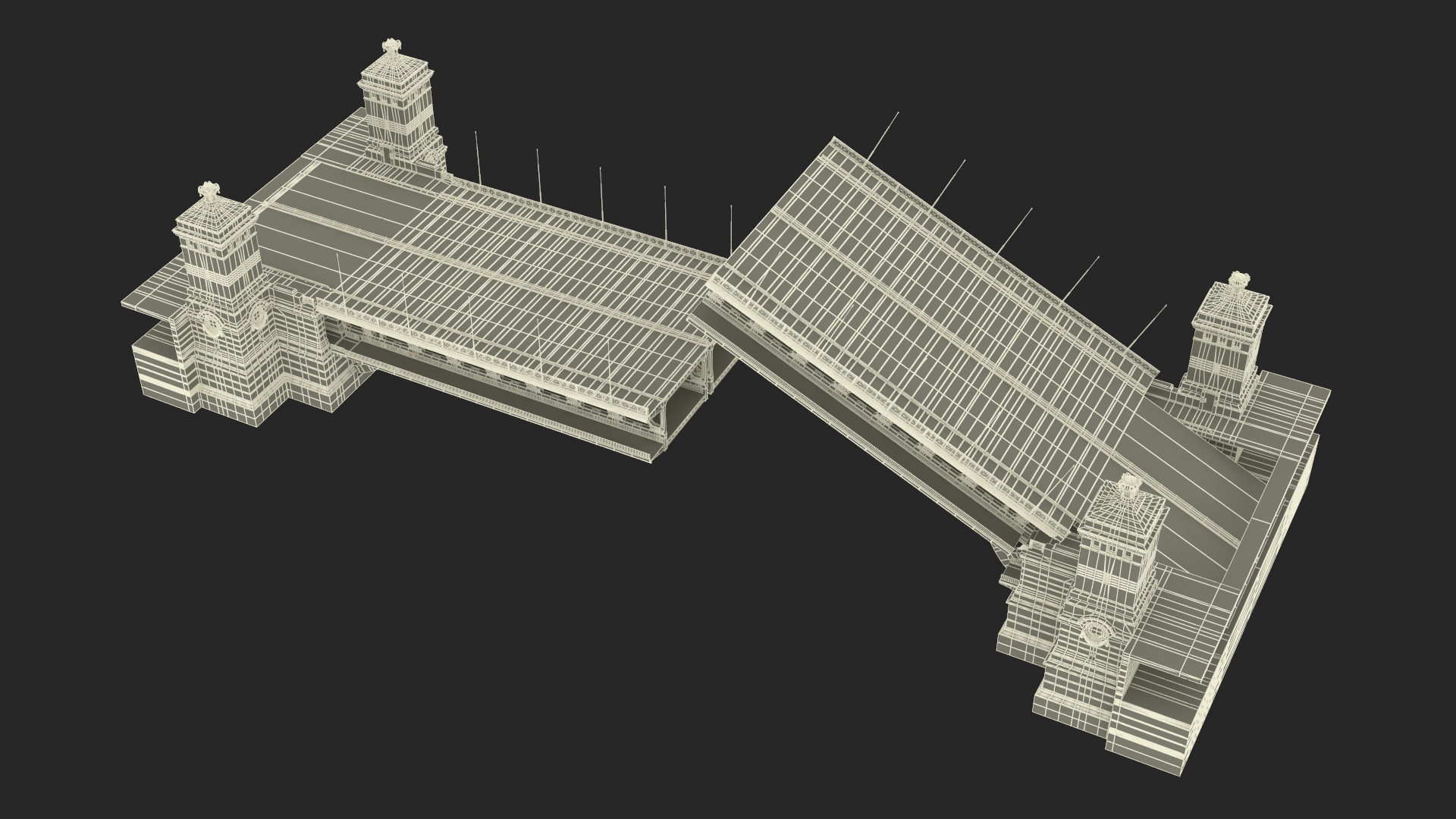 3D model Chicago Drawbridge Raised