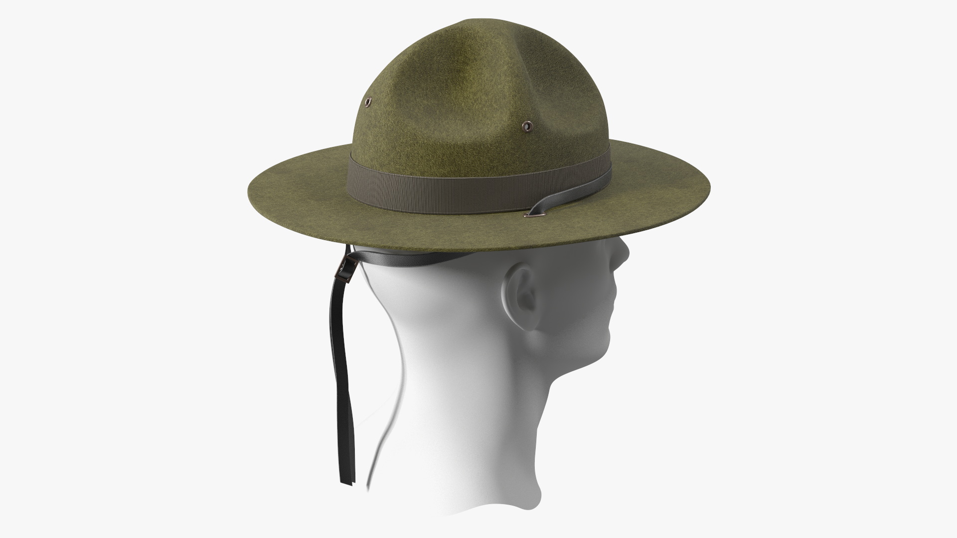 3D model Military Sergeant Cap Green on Mannequin