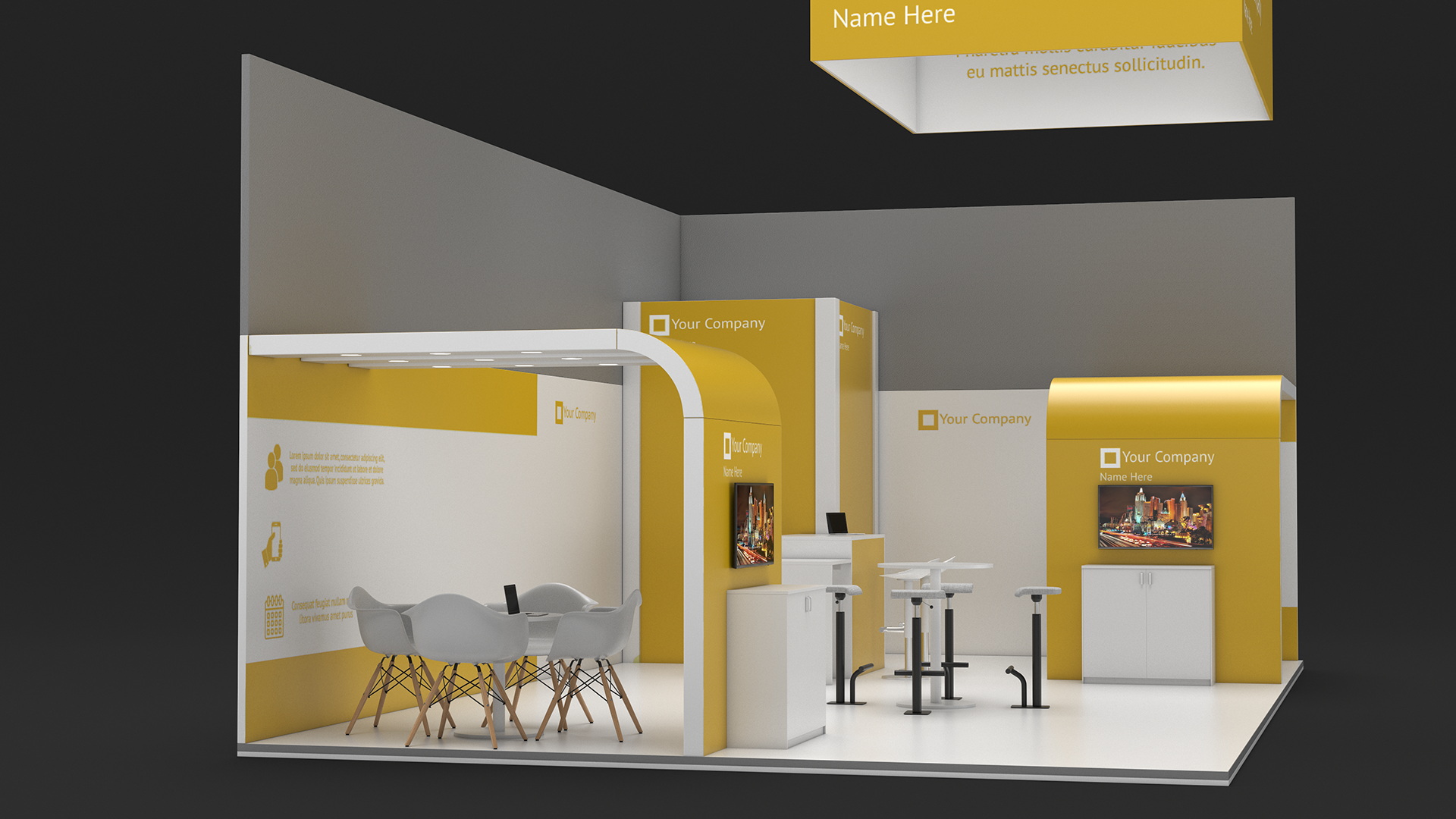 3D Exhibition Stand Yellow model