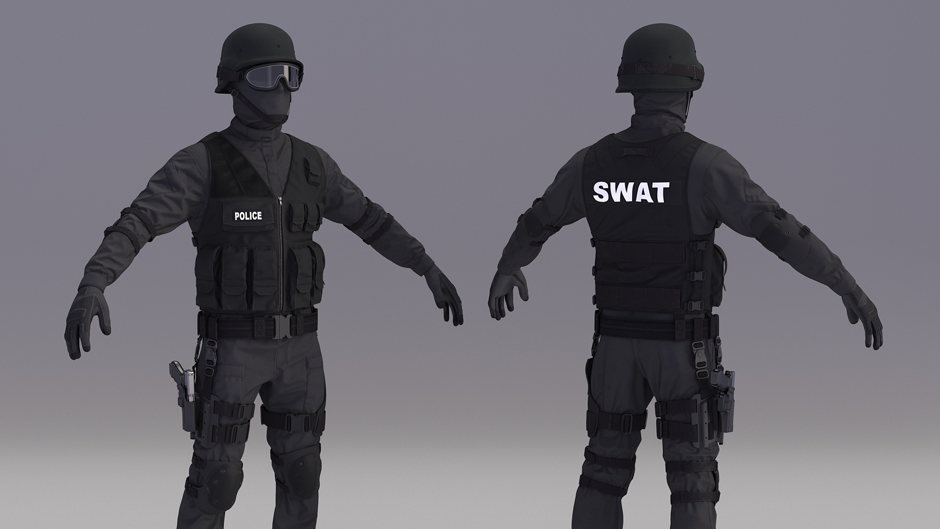 3D SWAT Police Officer Tactical Gear model