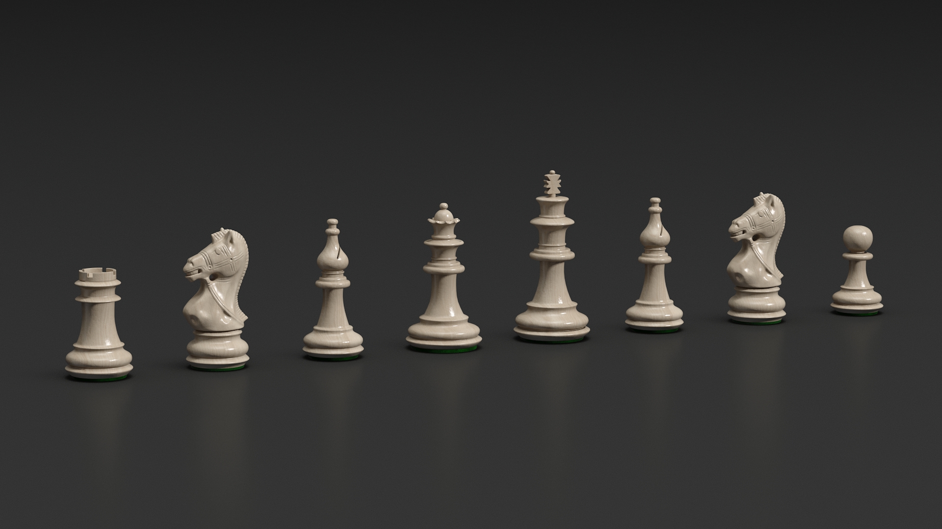 3D Vertical Wall Chess Dark Wood Set model